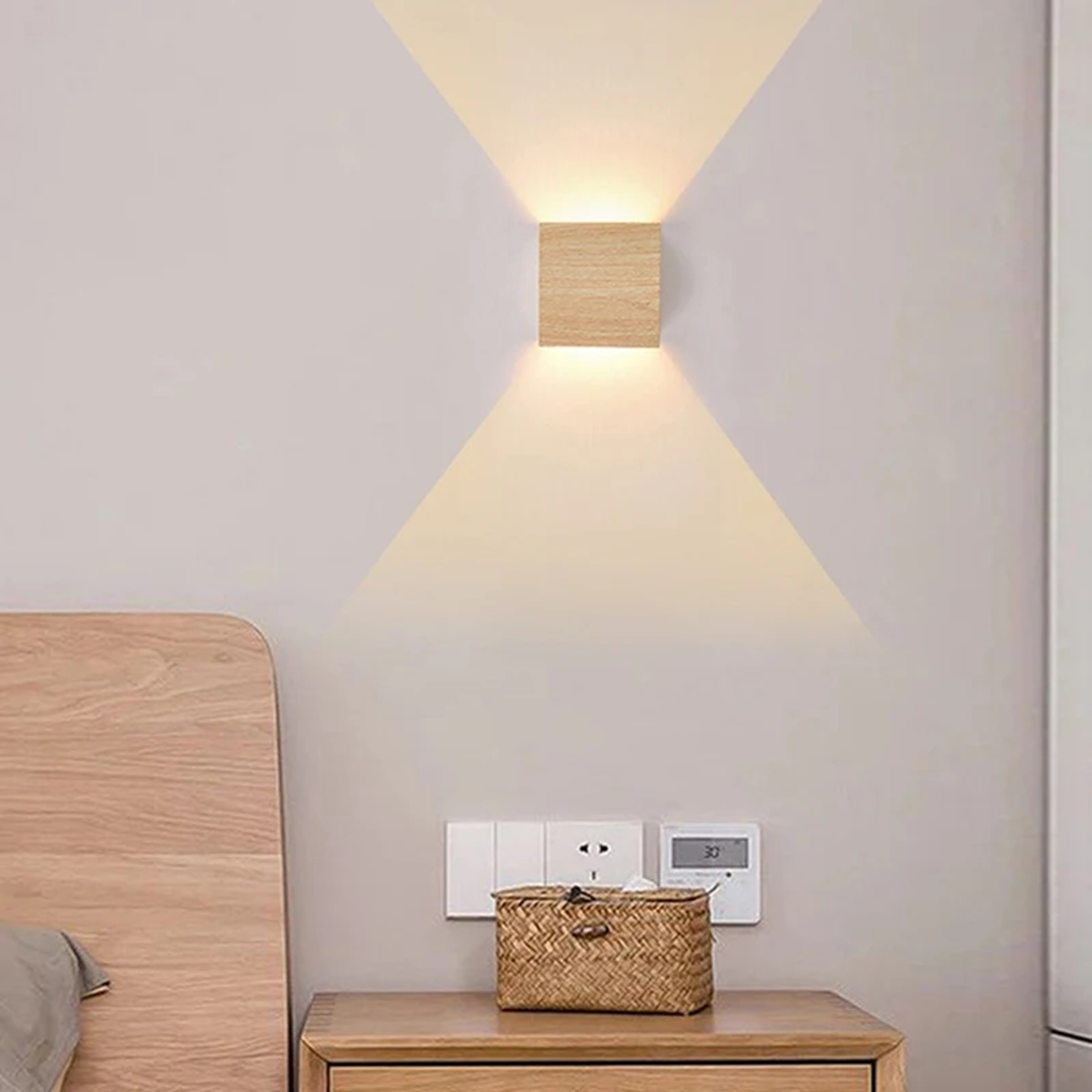 Creative Wood Wall Lamp LED Up Down Modern Wall Lighting for Bedroom and Hallway Decor – view 3