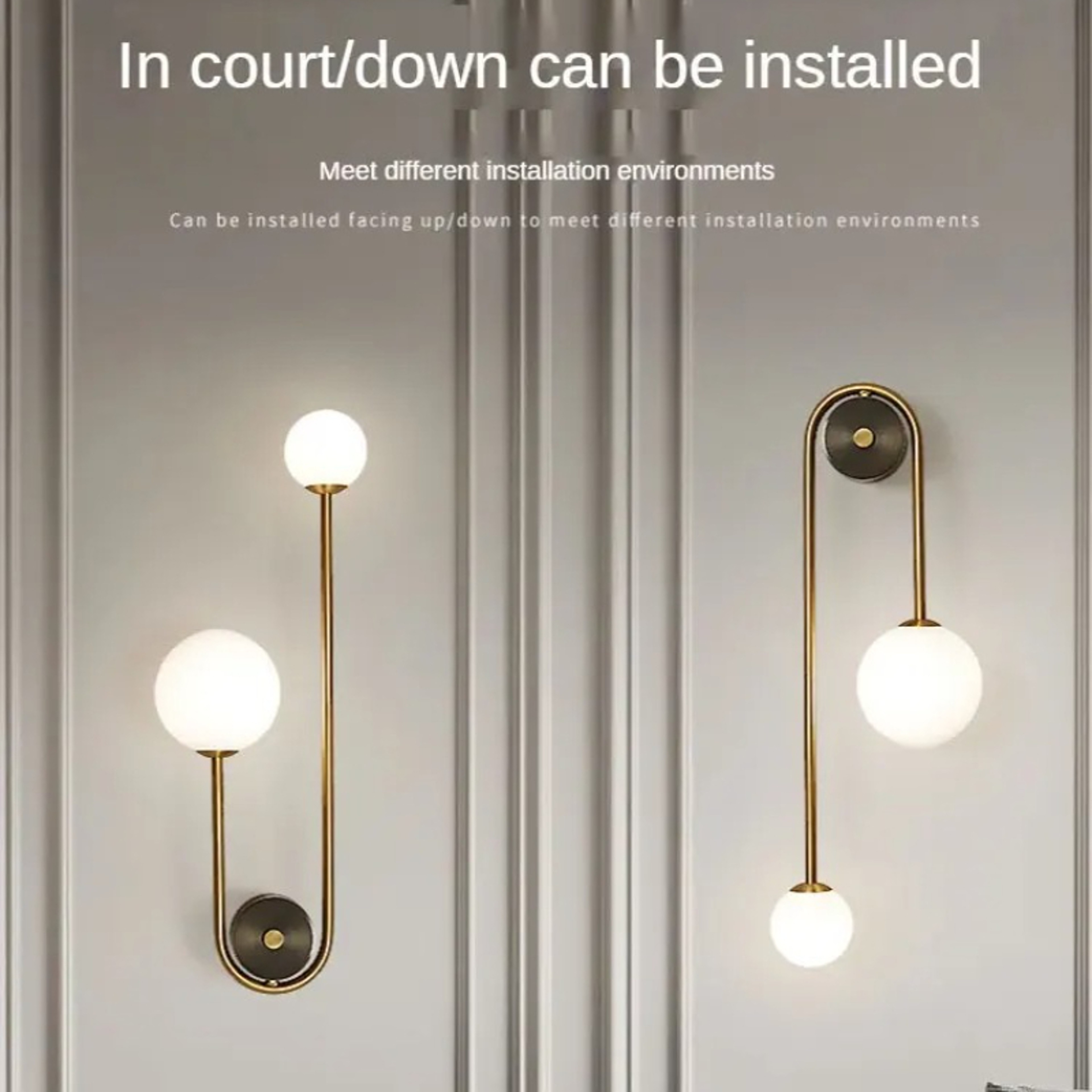 Modern Wall Lamp Glass Ball LED Gold Wall Sconce for Bedroom Living Room Decor – view 2
