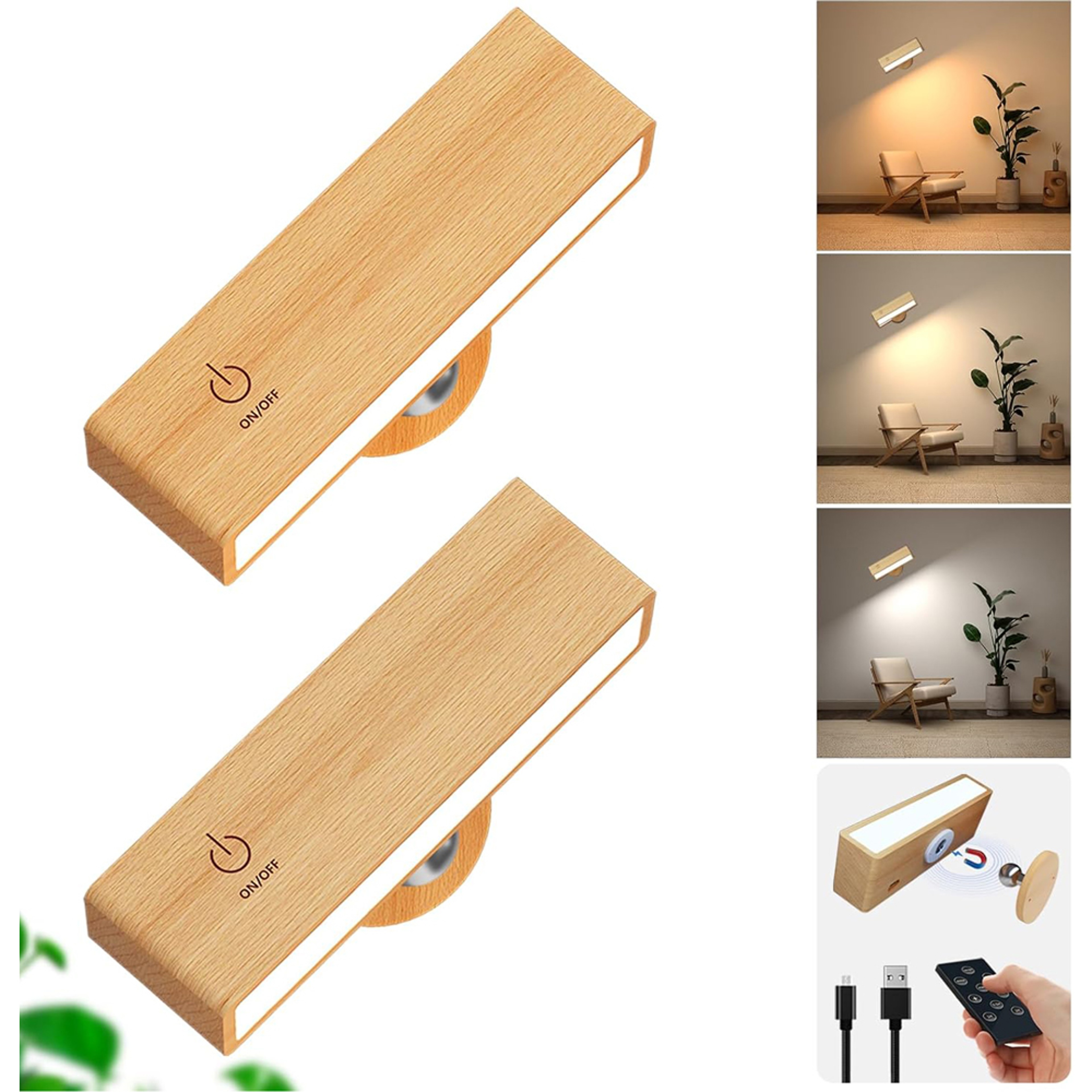 Portable LED Reading Light Rechargeable Book Light with Touch Control and Remote – view 1