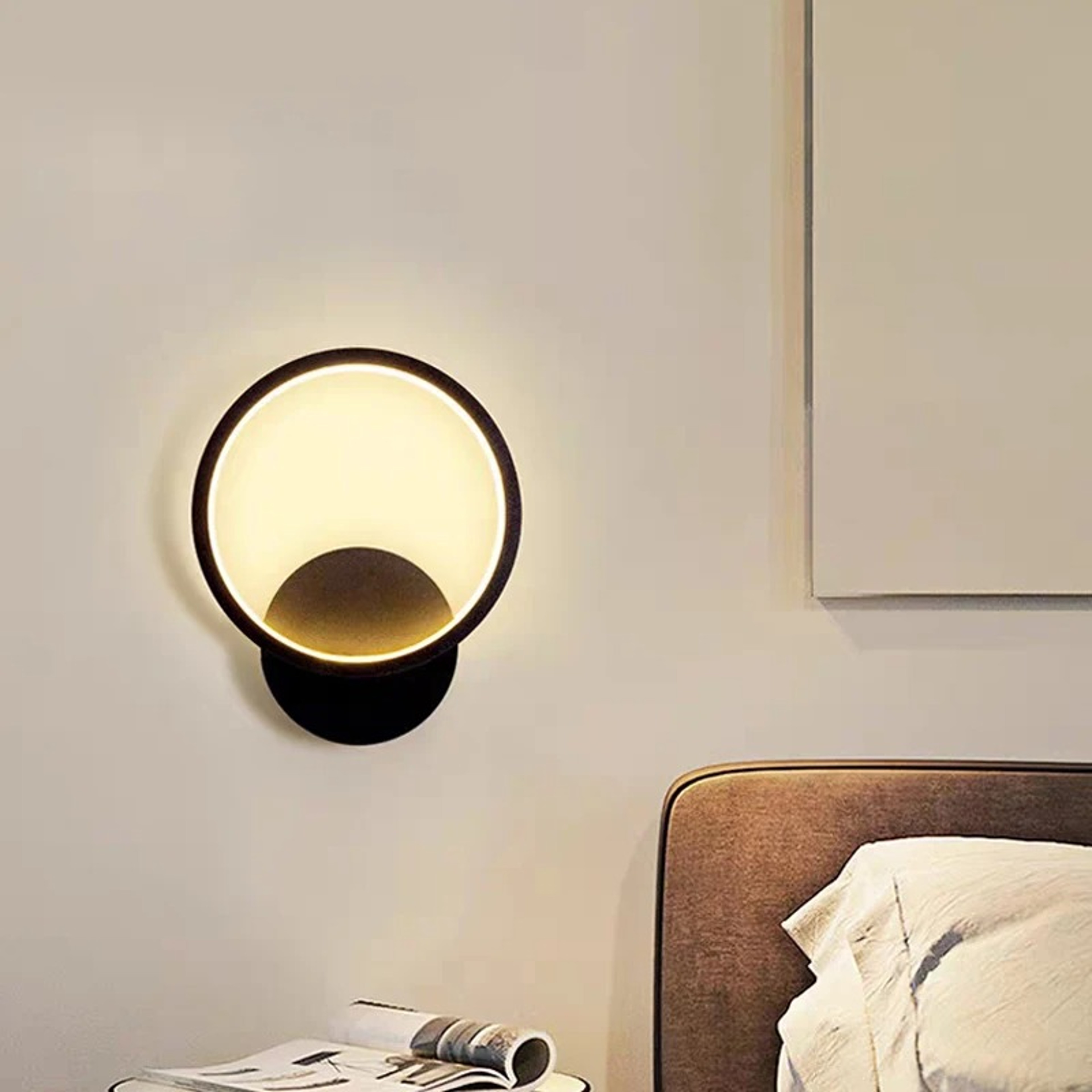 Modern LED Wall Lamp Round Aluminium Light For Bedroom Living Room 0