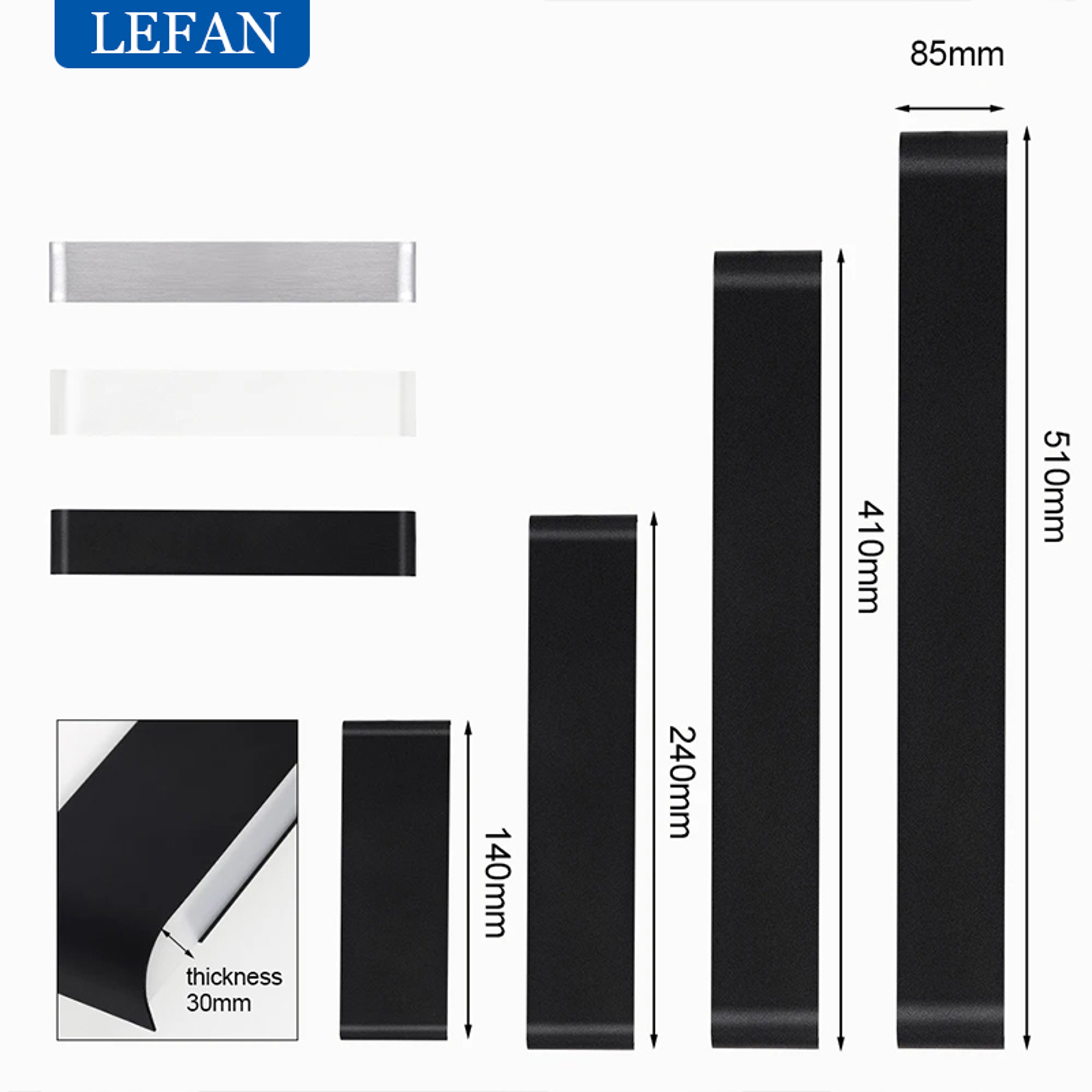 Modern LED Wall Sconce Light Brushed Aluminum Indoor Wall Lamp – view 6