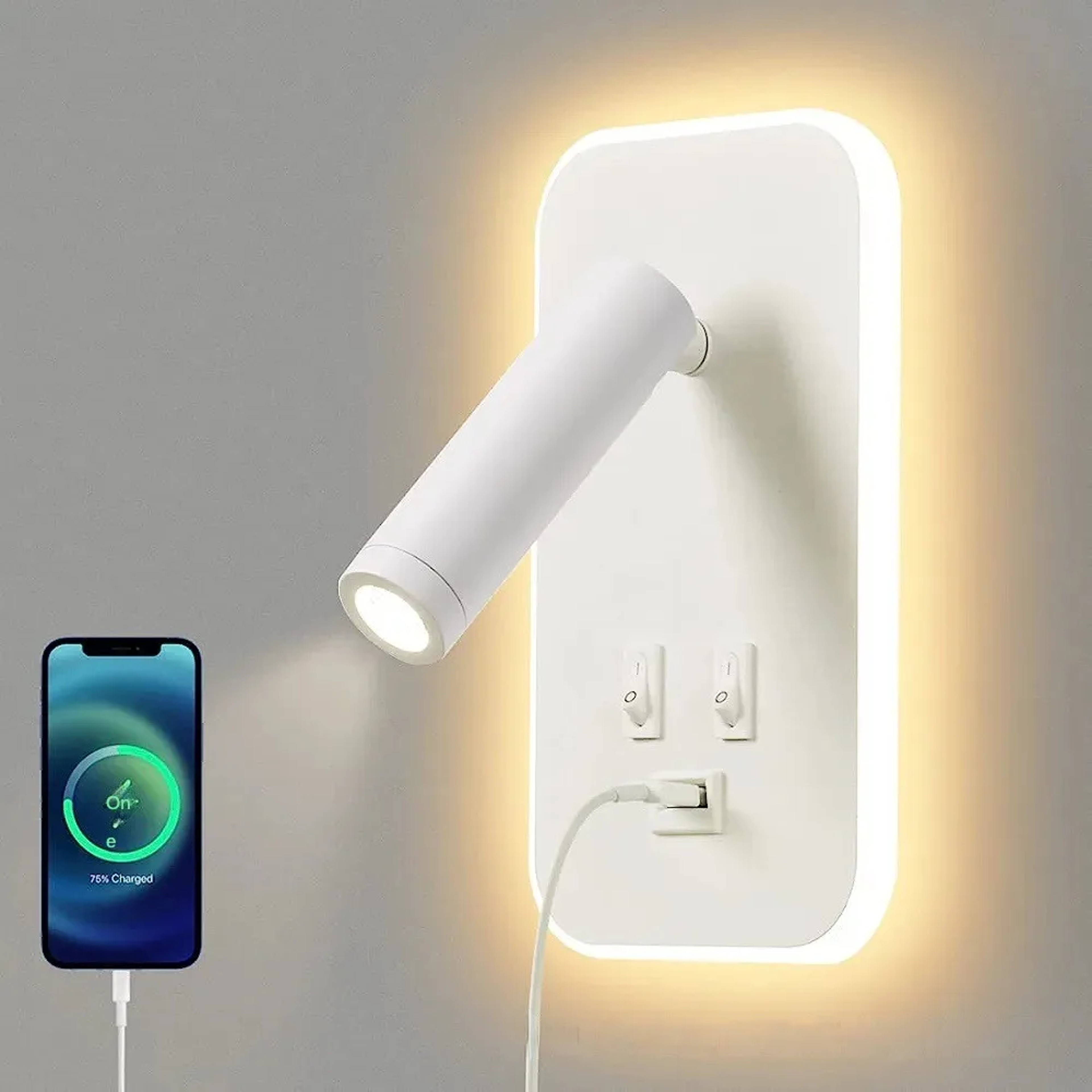 Modern USB LED Wall Light Bedside Reading Lamp for Bedroom Decor – view 2
