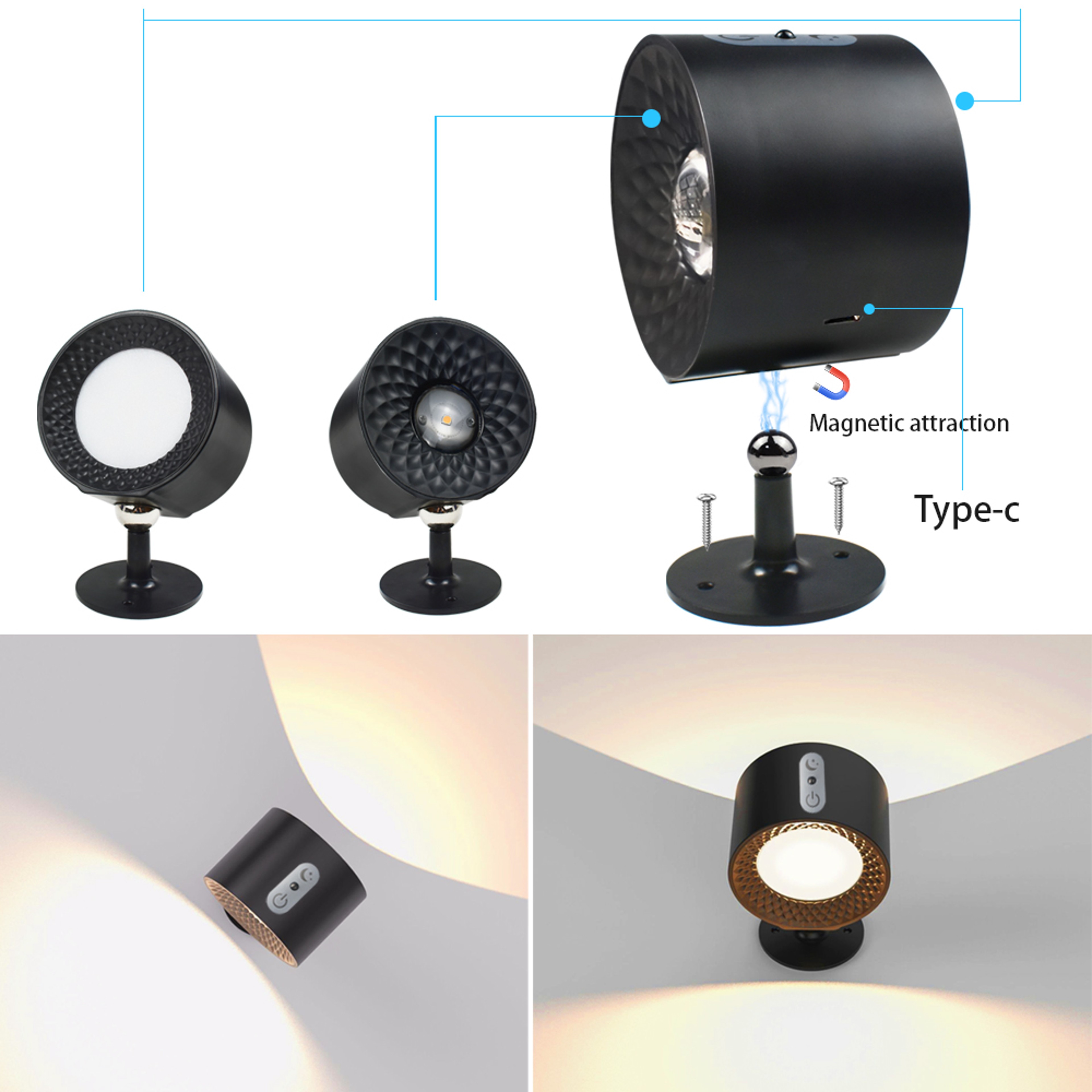 LED Wall Lamp Rechargeable Magnetic Touch Night Light – view 3