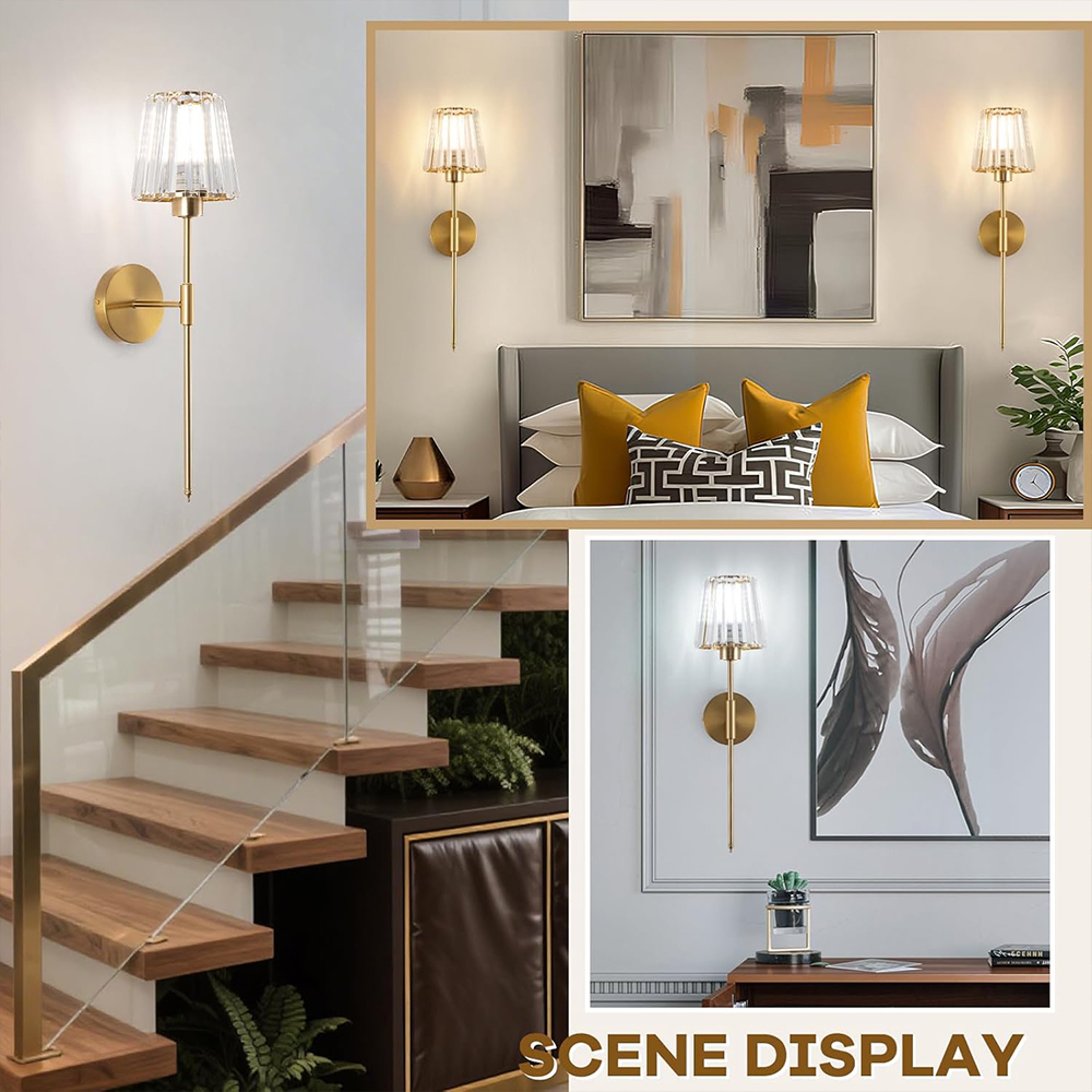 American Style Rechargeable Wall Sconce Crystal LED Wireless Wall Light for Bedroom Decor – view 5