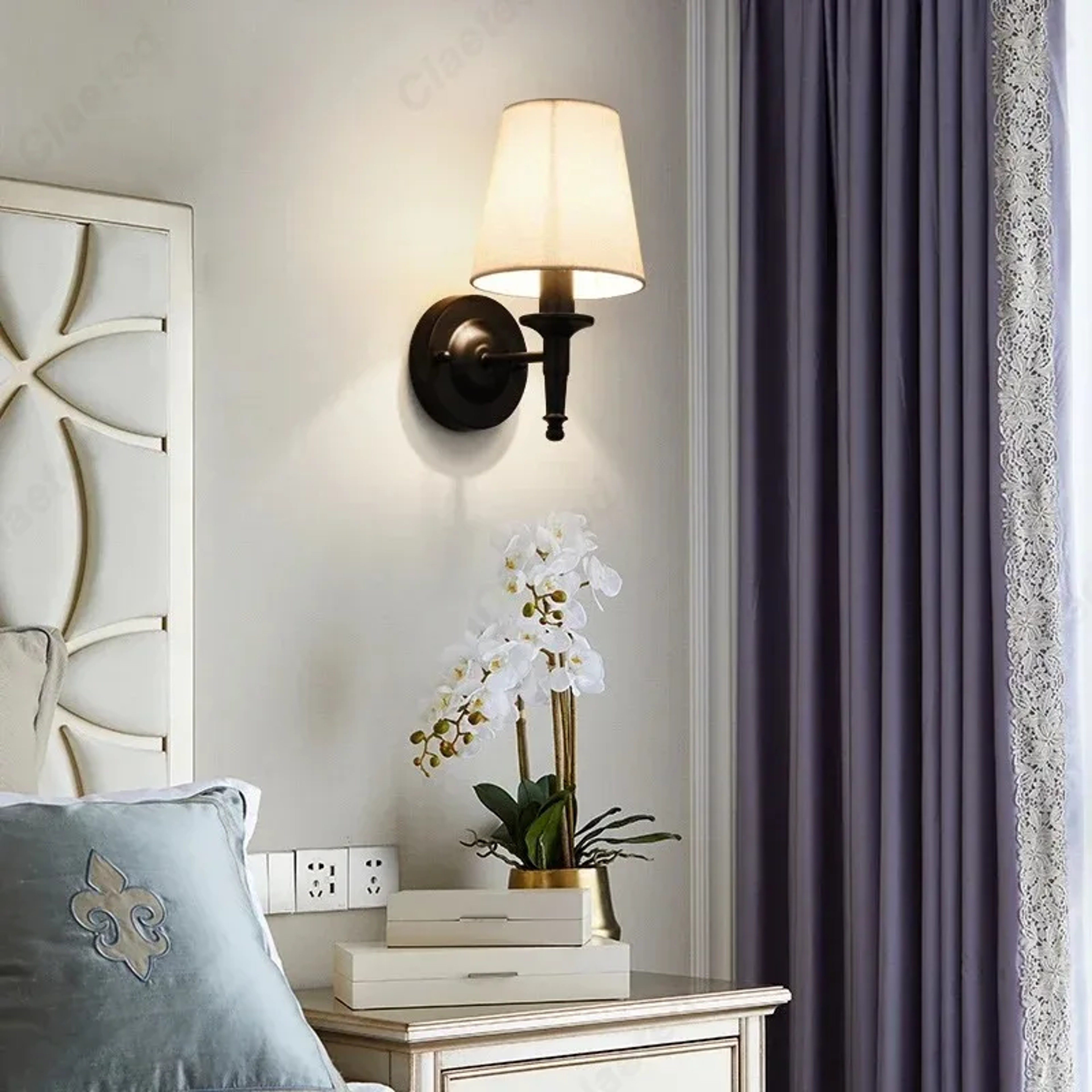 Creative LED Fabric Lampshade Wall Lamp Bedside Light for Cozy Home Decor – view 2