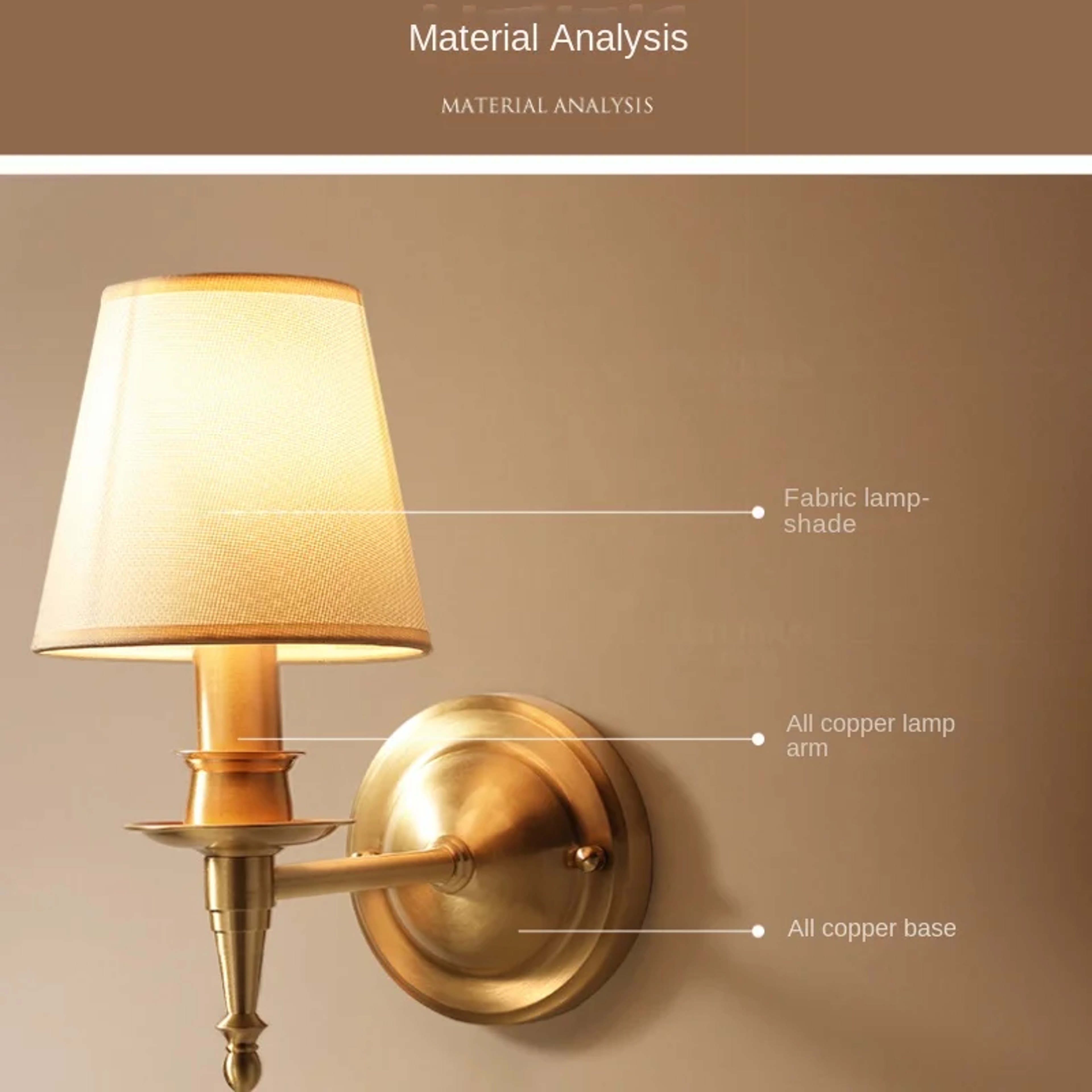 Copper LED Wall Sconce Modern Vanity Mirror Light for Bathroom, Bedroom & Living Room – view 5