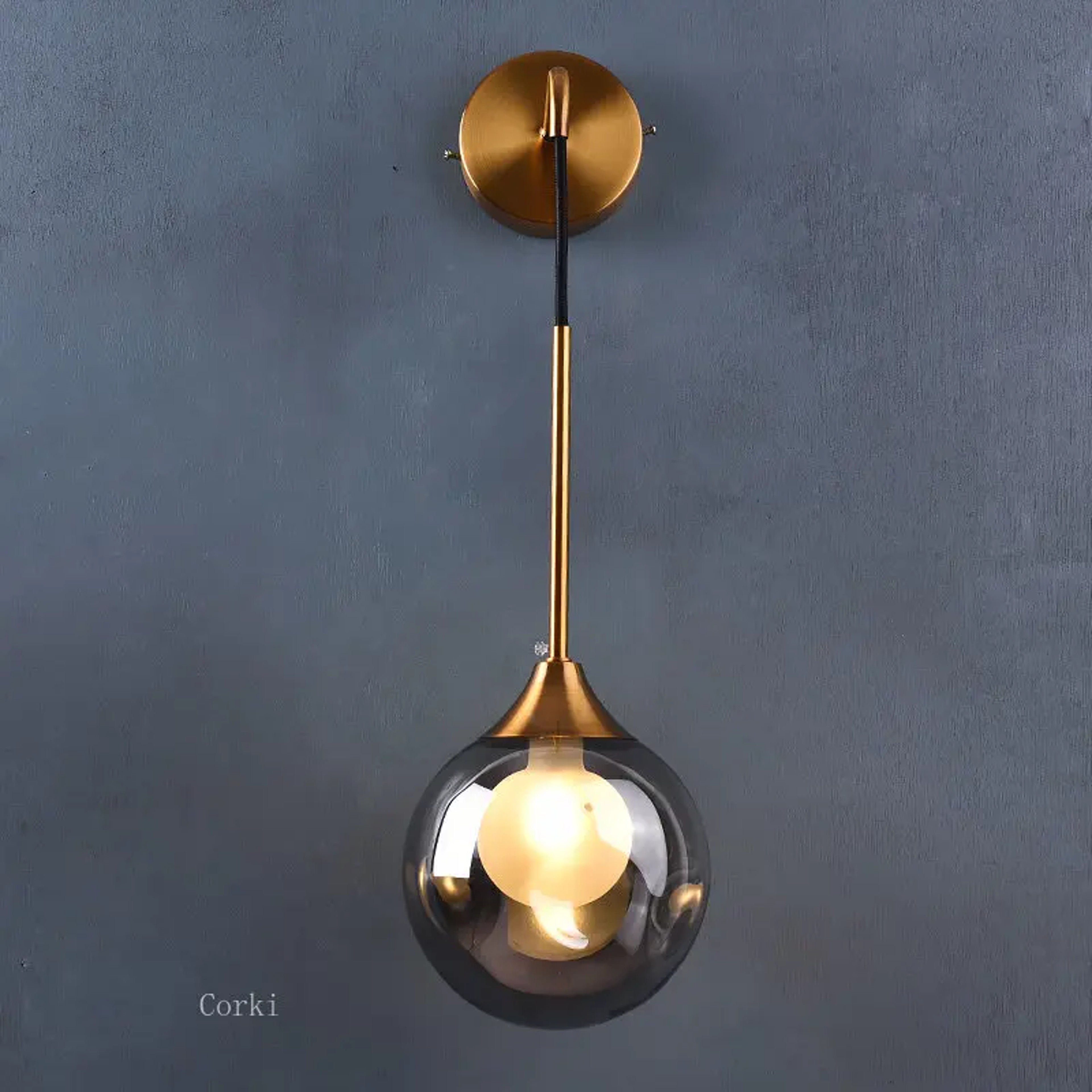 Modern LED Wall Lamp Glass Globe Gold Wall Sconce For Bedroom Living Room  Hallway 1