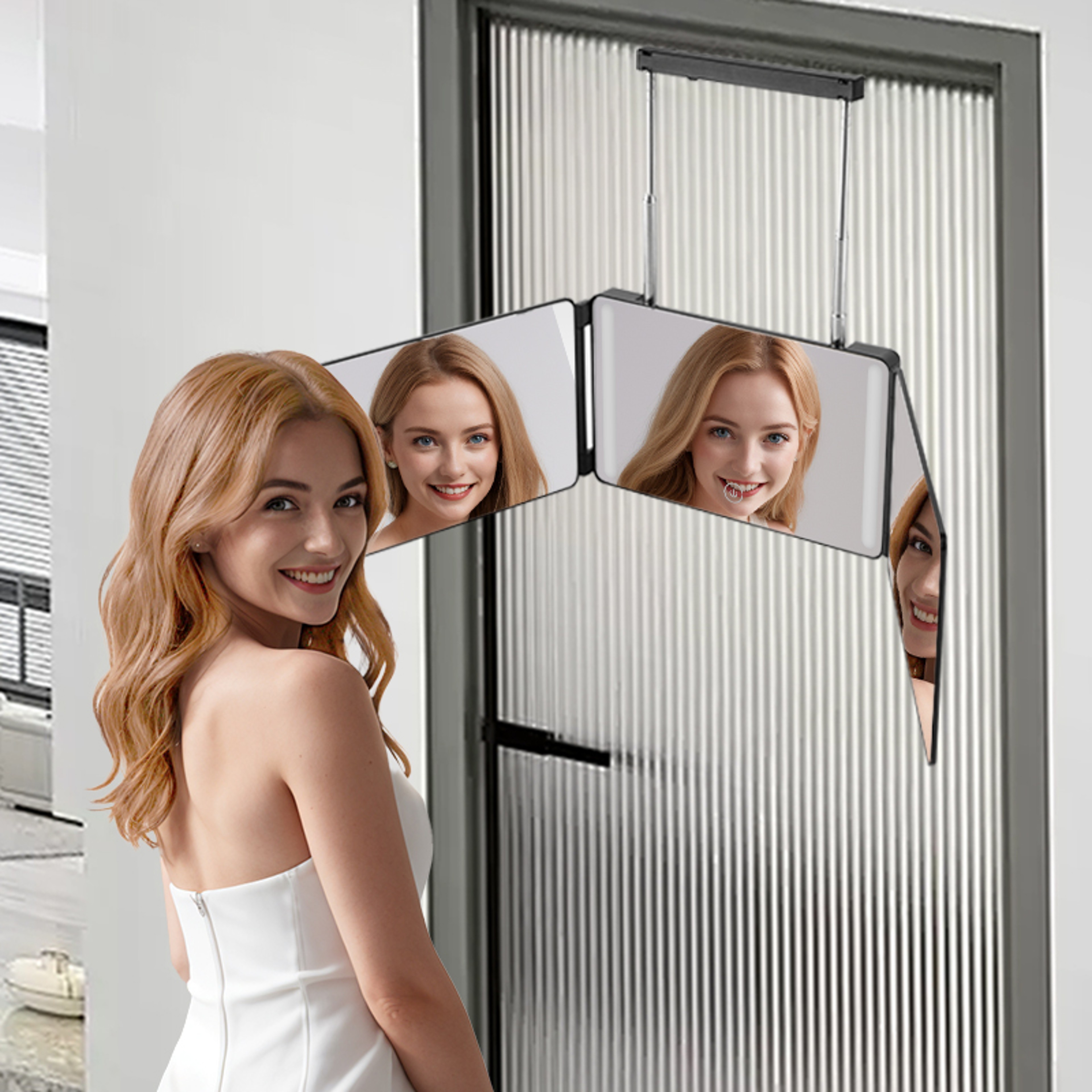 LED Haircut Mirror Self Cutting Vanity Mirror 2