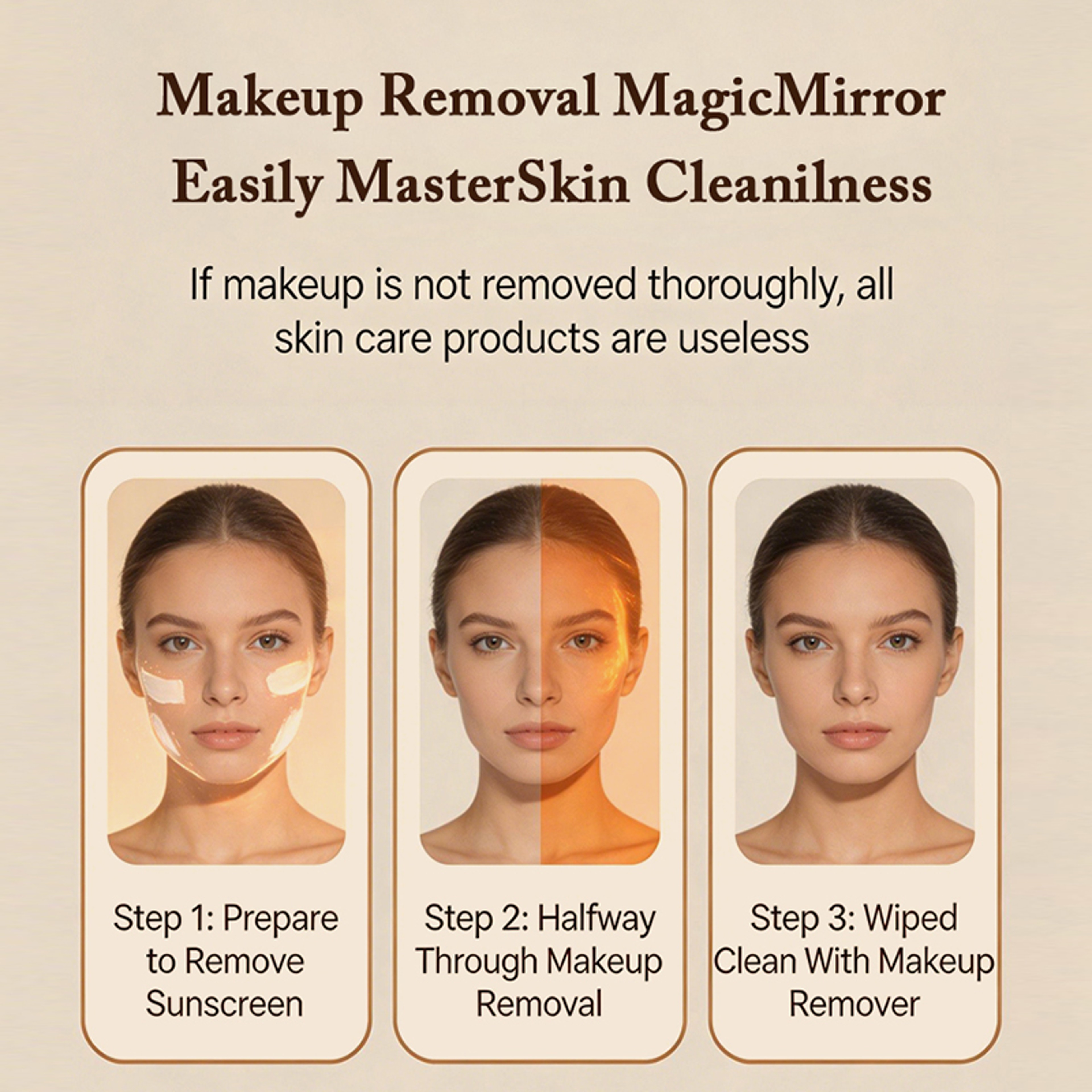 UV Smart Sunscreen Mirror Portable LED Makeup Mirror with UV Detection – view 6