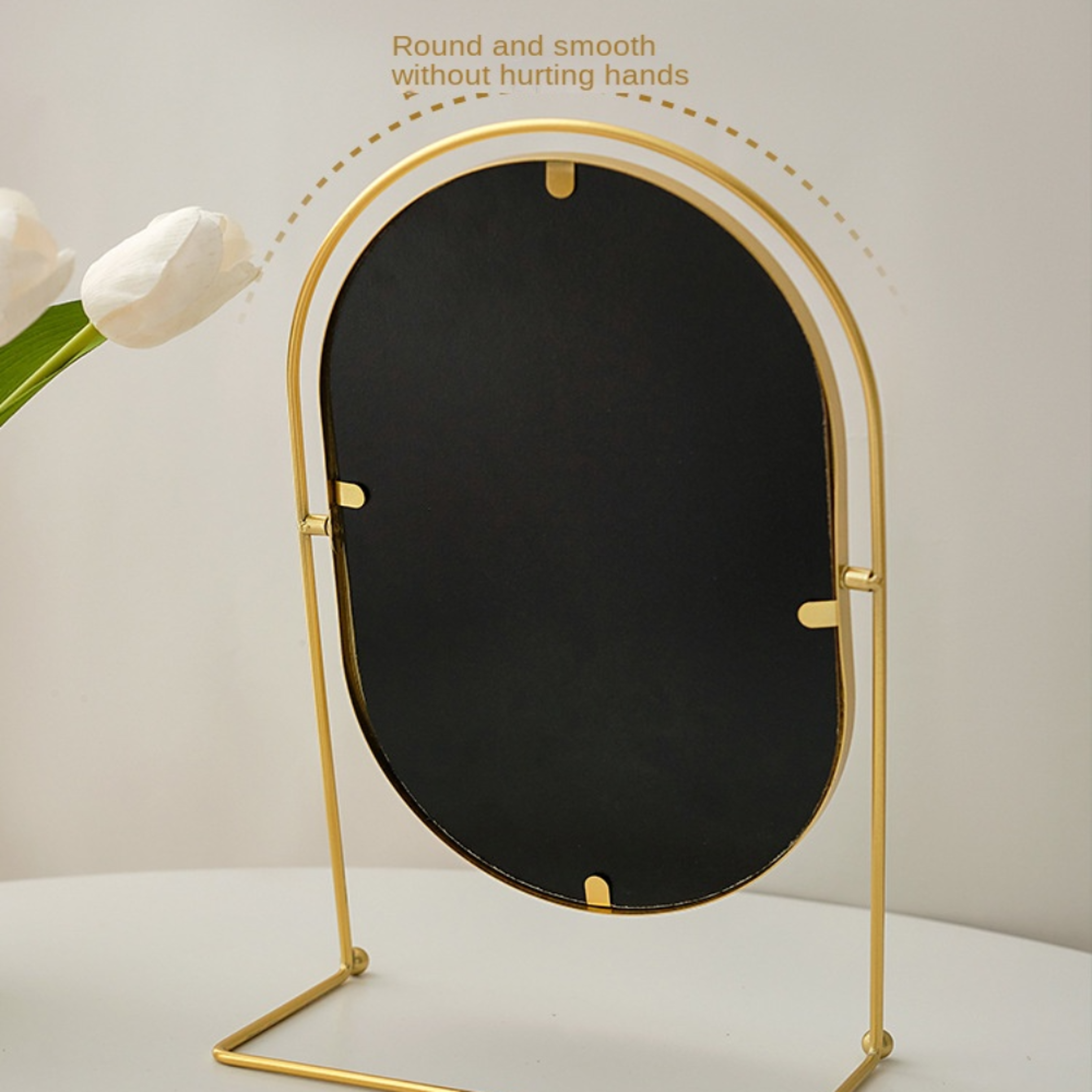 Rotatable Oval Makeup Mirror High Definition Vanity Desktop Mirror – view 1