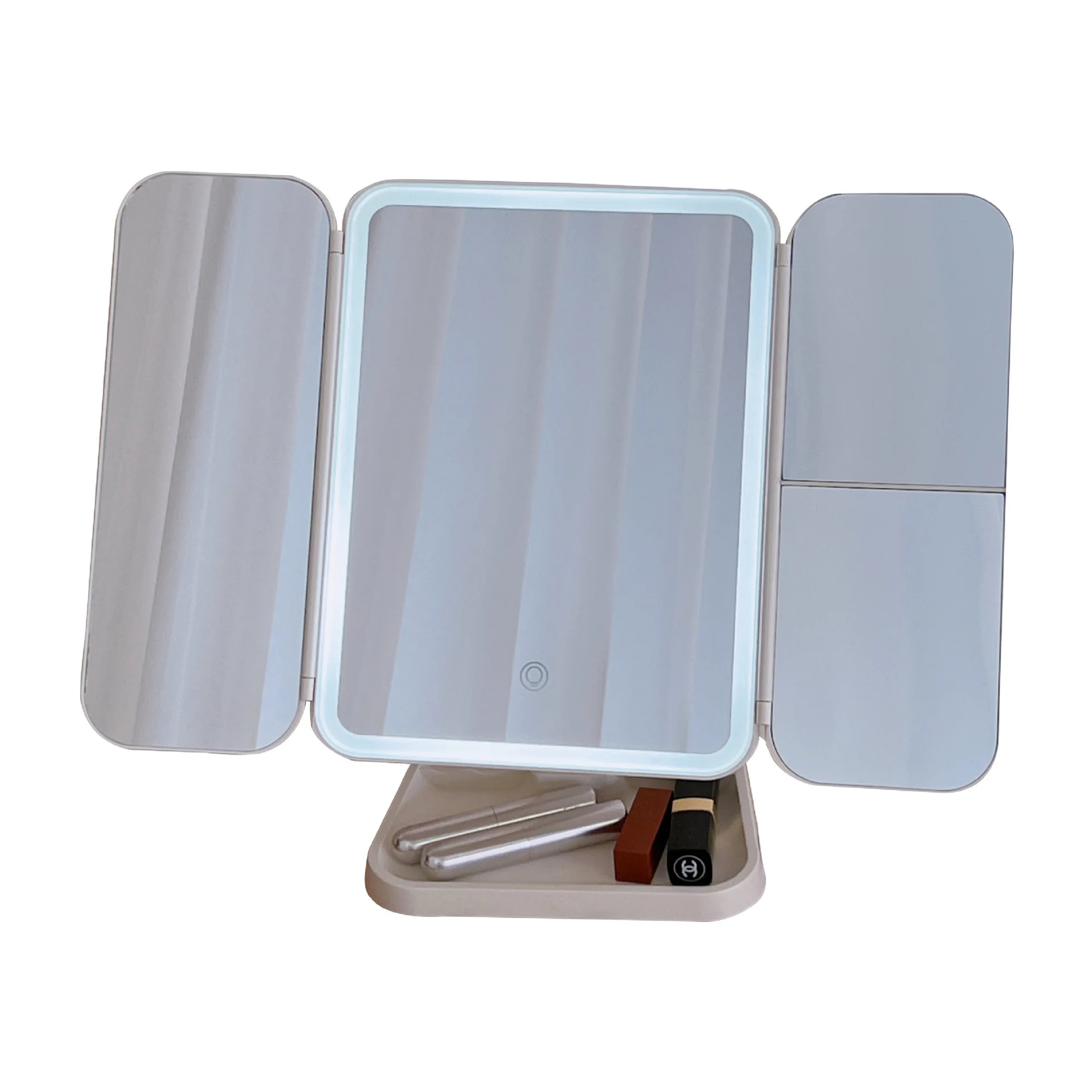 LED Makeup Mirror with Smart Fill Light Tri Fold Dressing Mirror for Beauty and Dorm Room – view 6