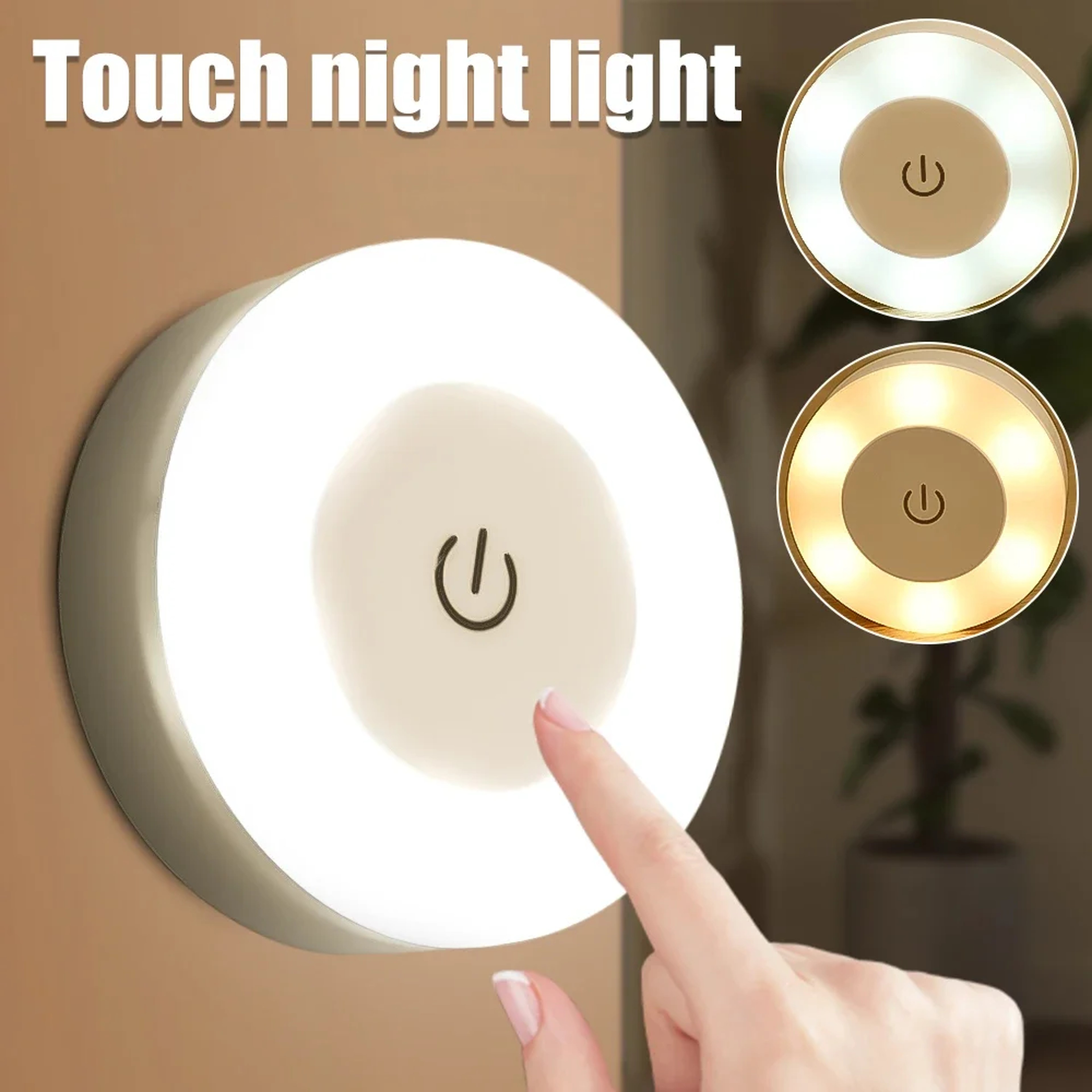 Mini Rechargeable LED Night Light with Touch Sensor Magnetic Base for Kitchen Bedroom – view 2