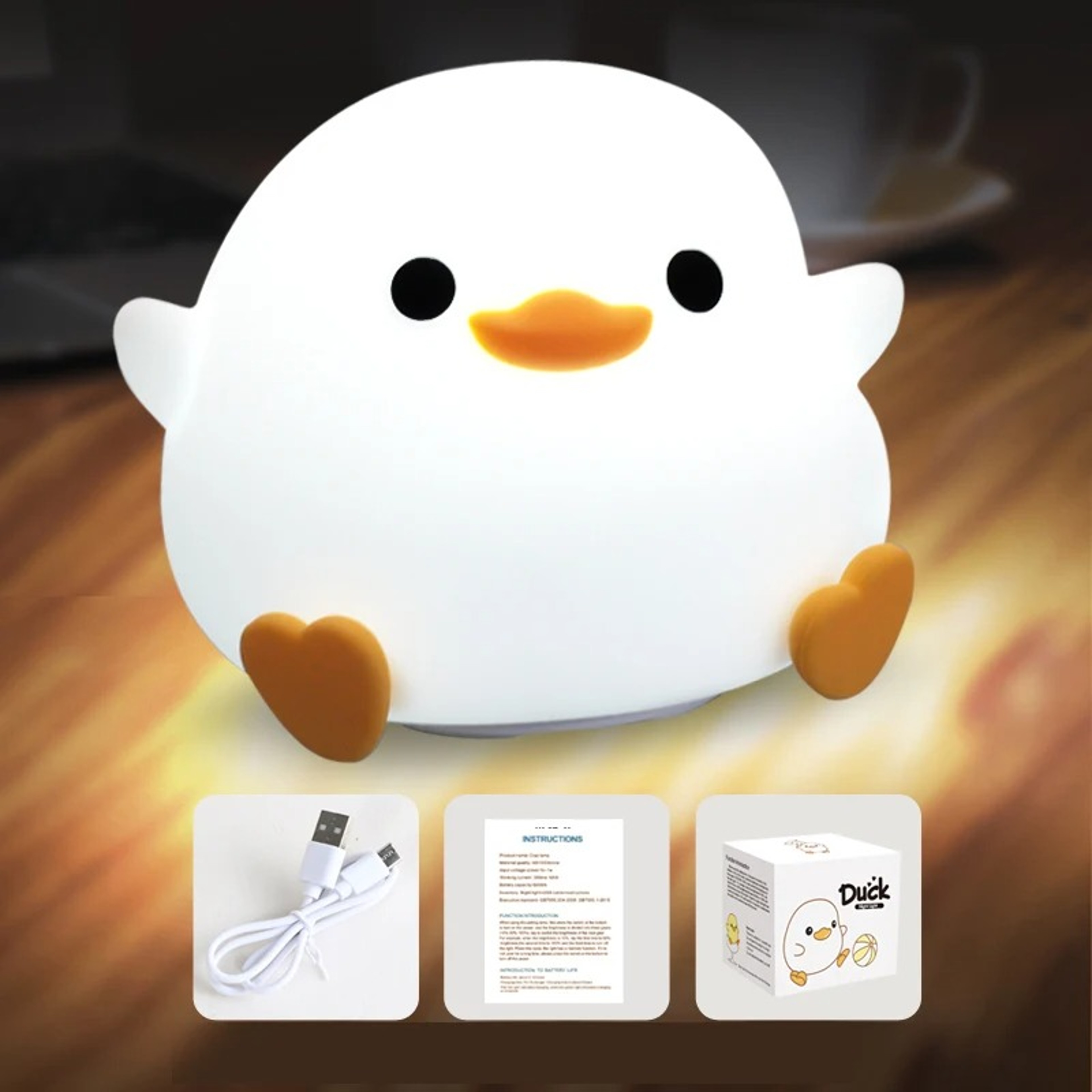 Rechargeable Silicone Animal Night Light for Kids Touch Sensor LED Lamp – view 4