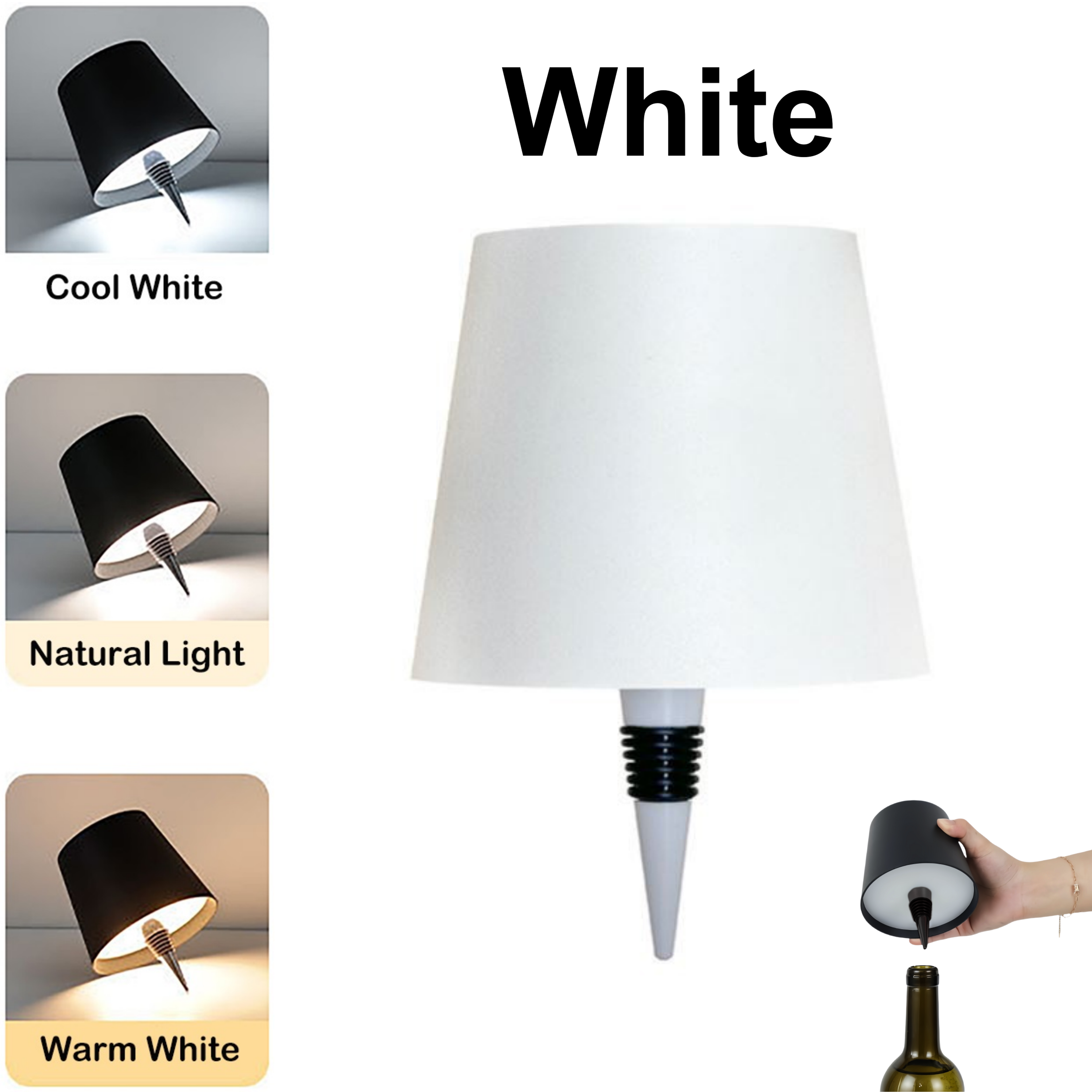 Type C Rechargeable LED Table Lamp Wine Bottle Style with Dimming Night Light – view 9