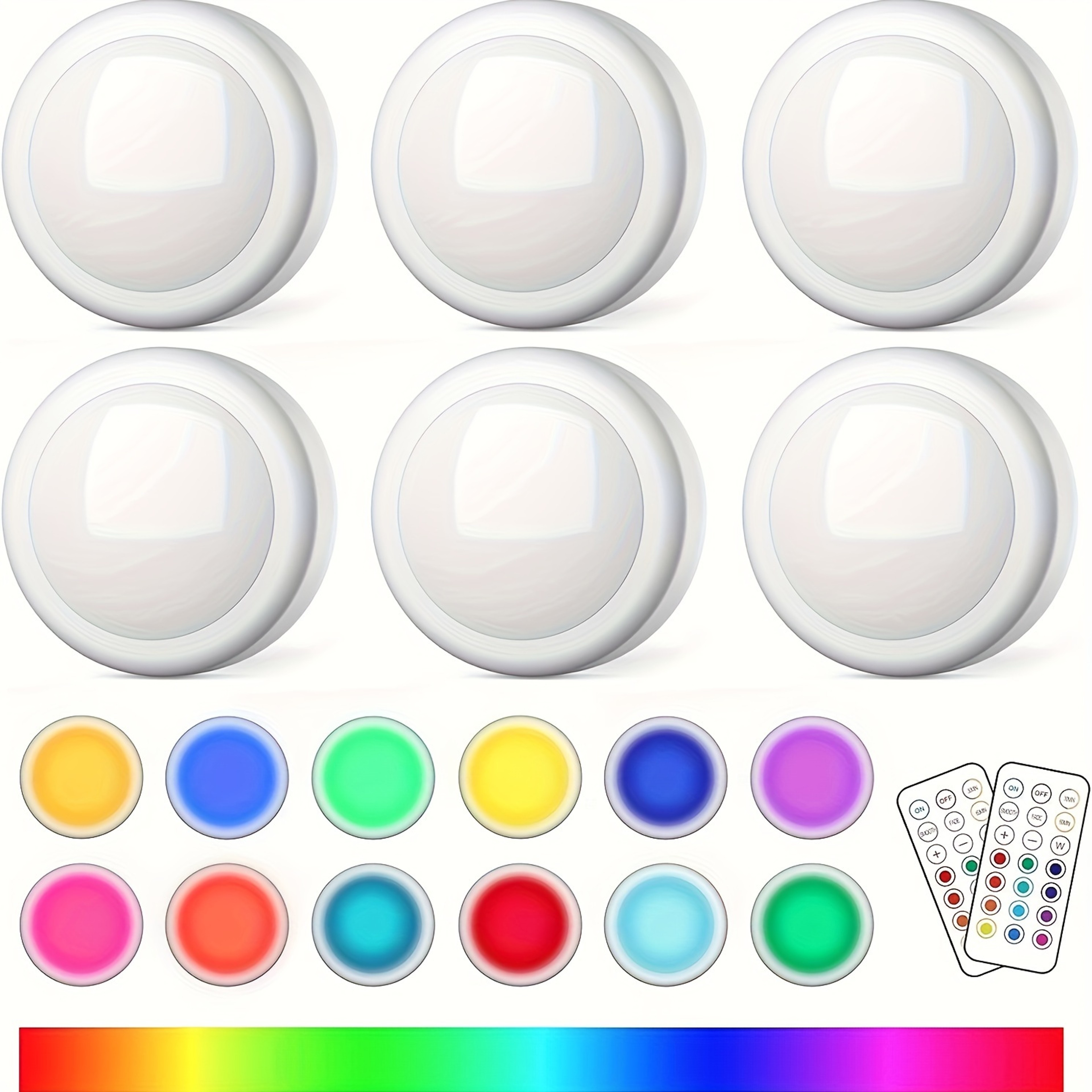 Rechargeable LED Puck Lights Wireless Color Changing Under Cabinet Closet Lights – view 10
