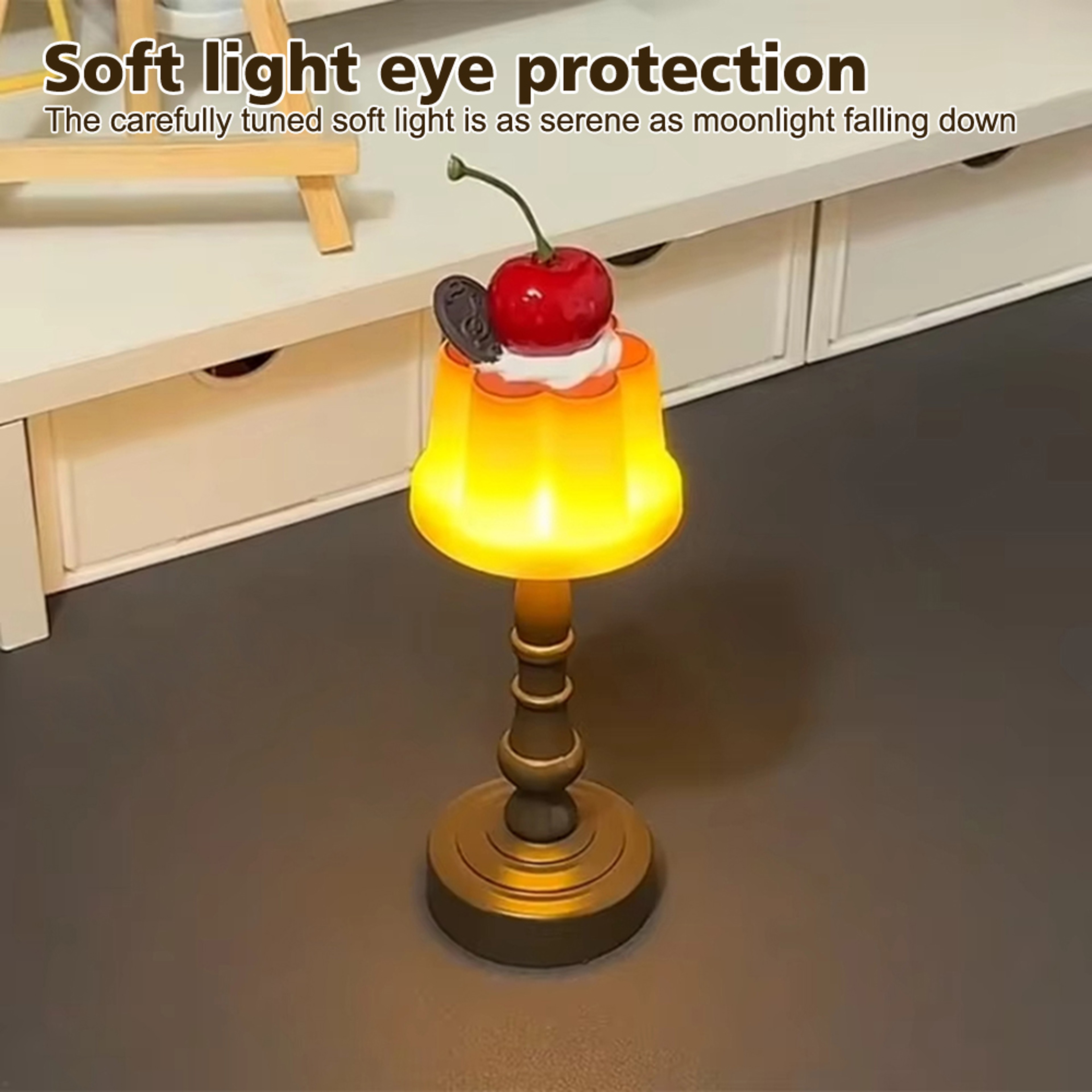 Pudding Night Light LED Desk Lamp Cute Bedside Glow for Bedroom Decor – view 2