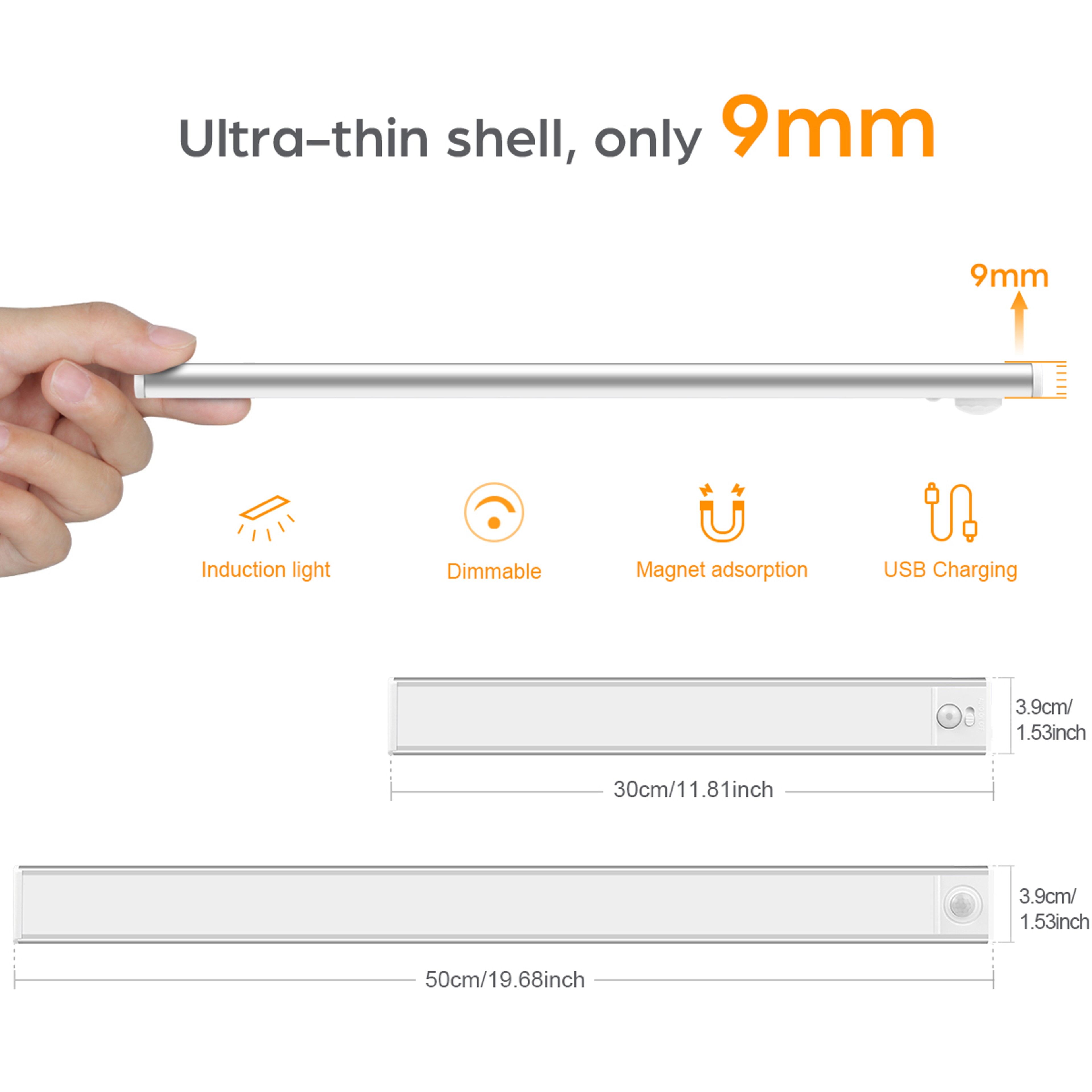 Rechargeable Motion Sensor LED Light Bar For Closet Cabinet And Stairs 3