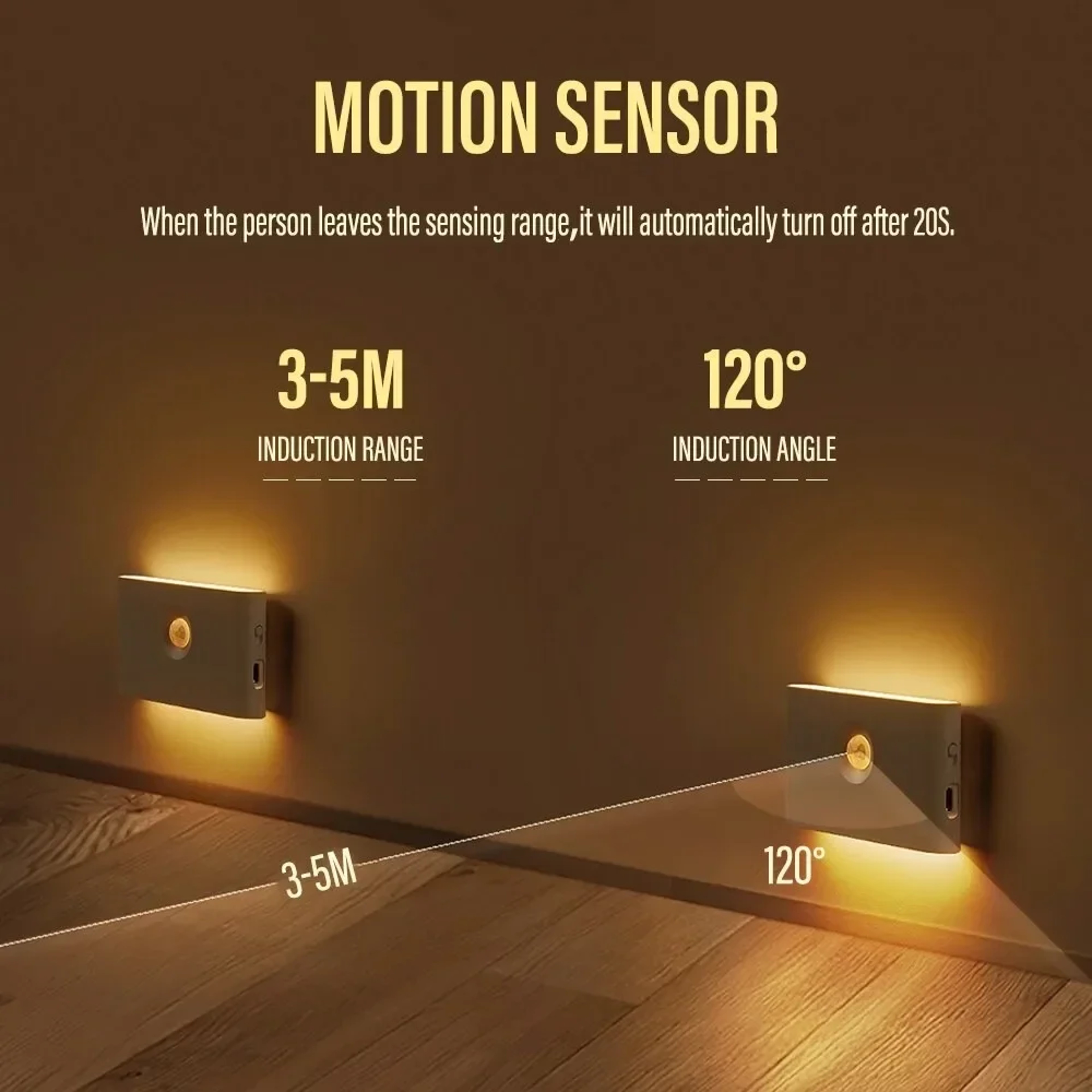 Rechargeable Motion Sensor Night Light LED Magnetic Lamp for Bedroom and Hallway – view 5