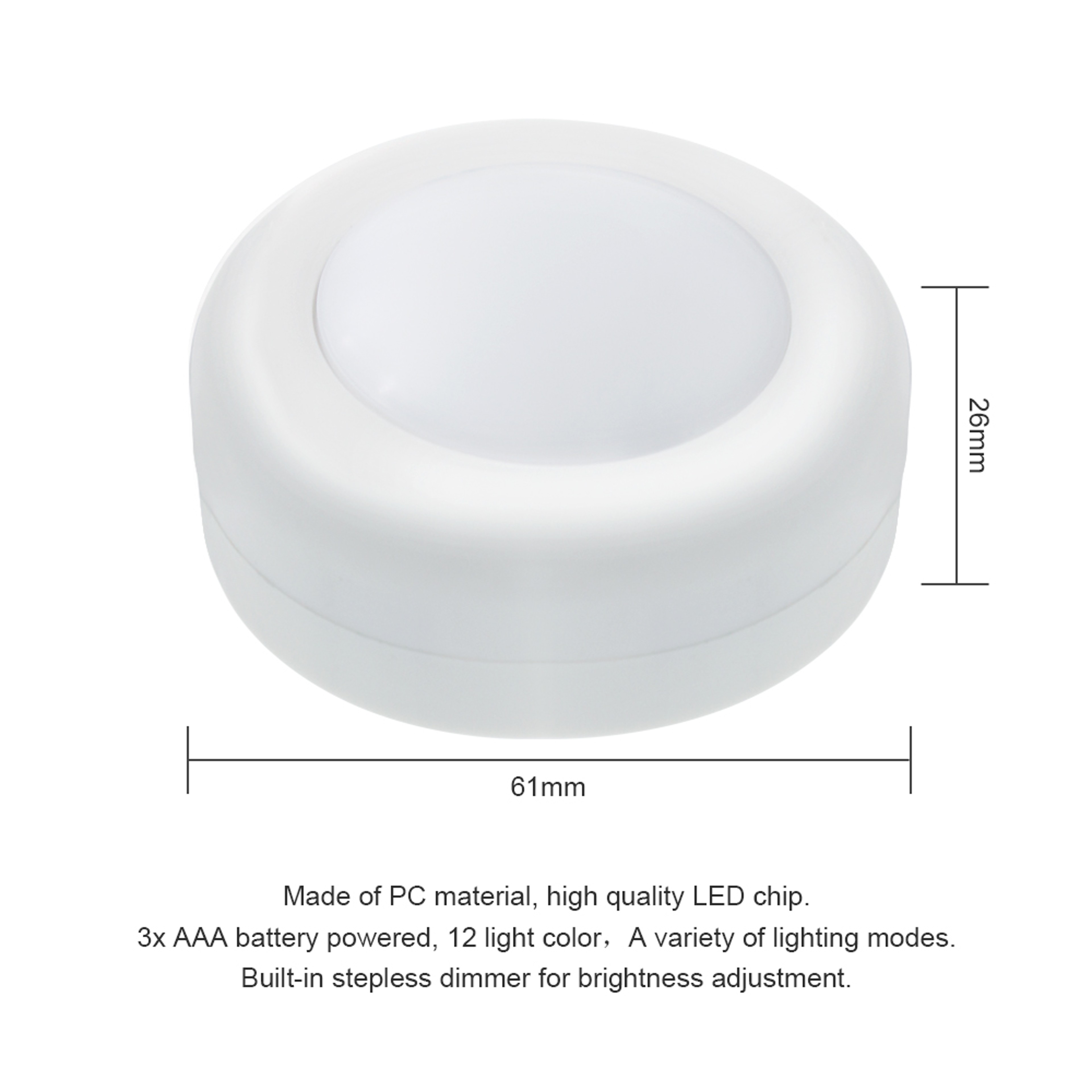 Wireless LED Puck Lights With Remote Control Dimmable RGB Cabinet Lights 1