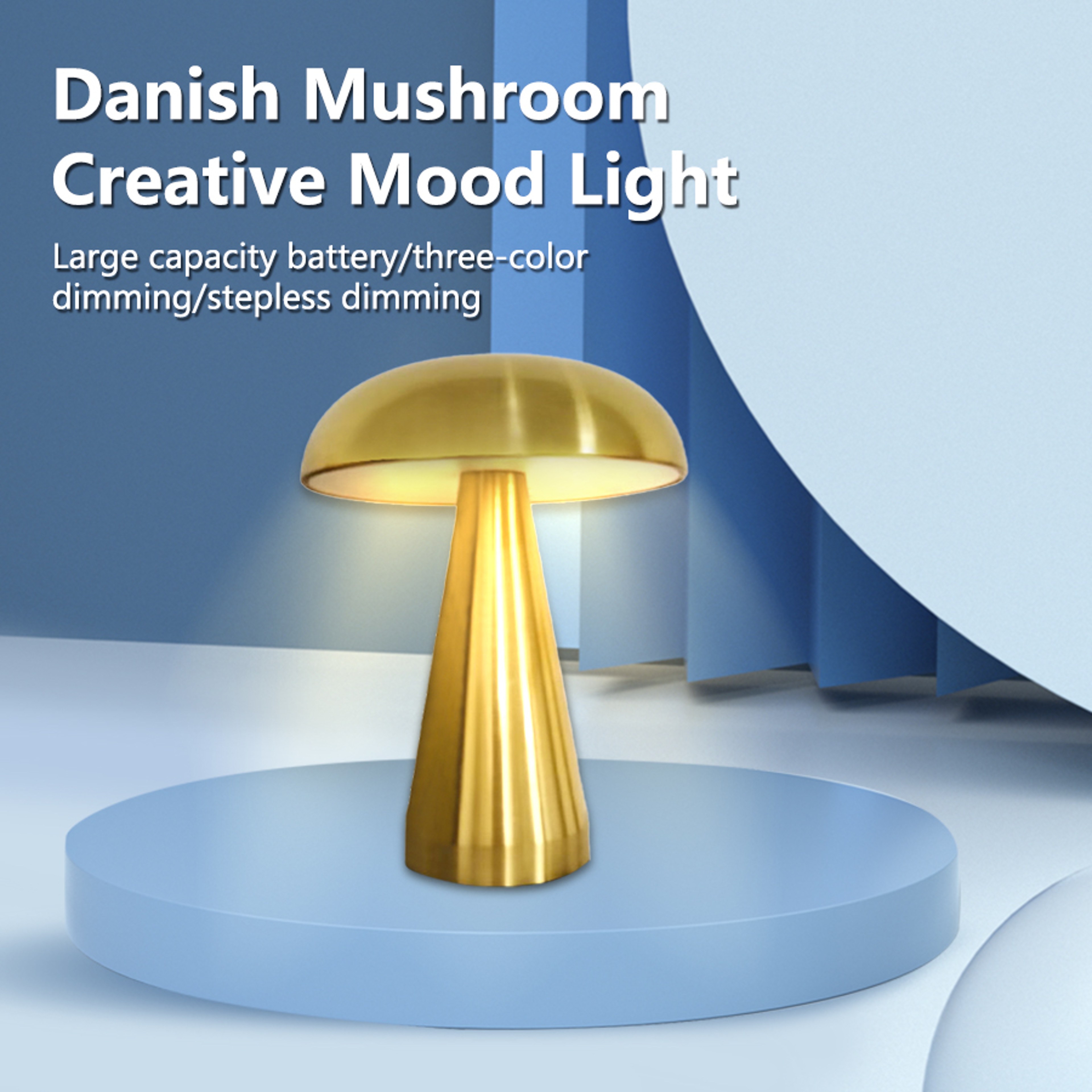 Retro Mushroom Night Light Touch Sensor Rechargeable LED Desk Lamp 1