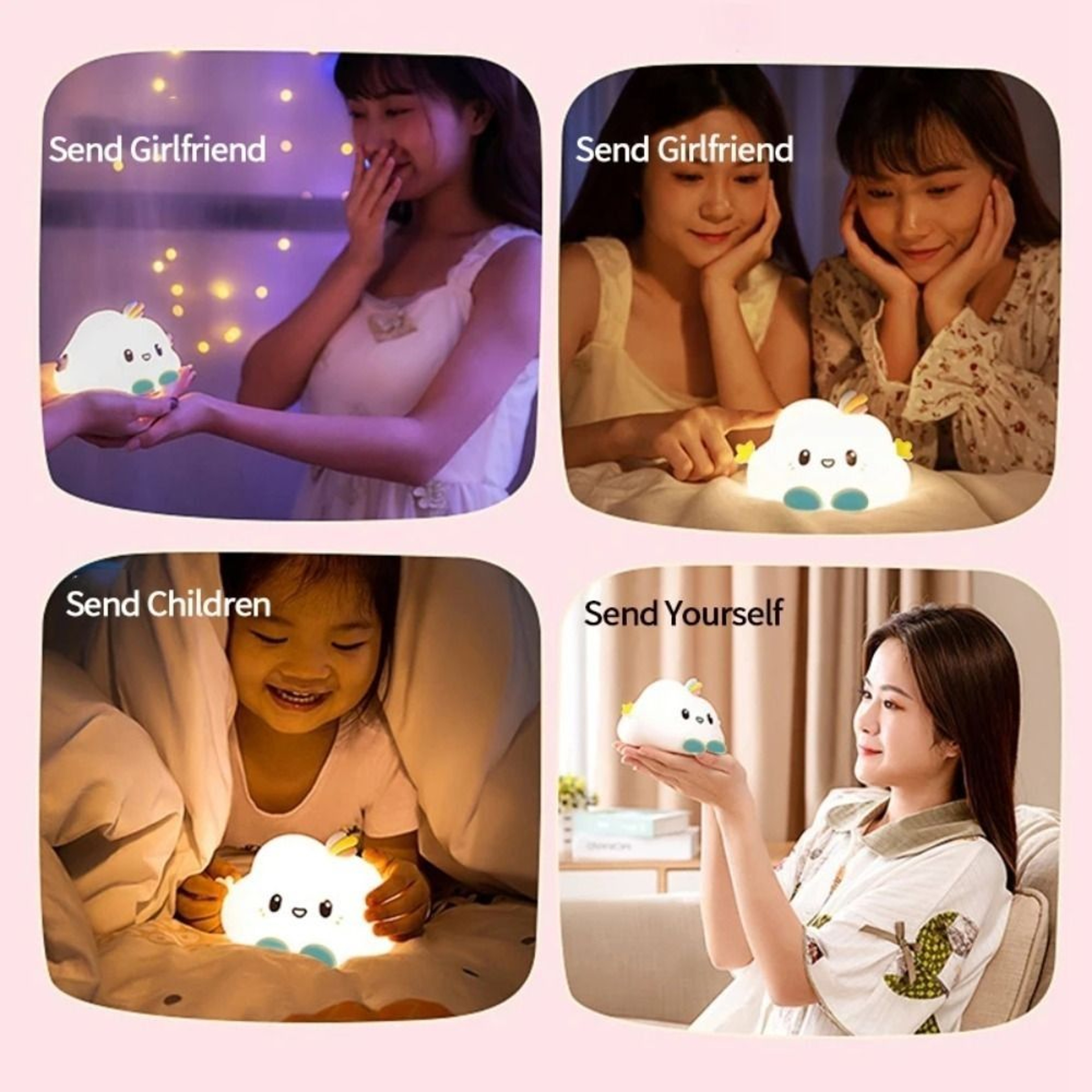 Cute Cloud Night Light Portable Kids Bedside Lamp for Nursery Decor and Cozy Room Ambiance – view 2