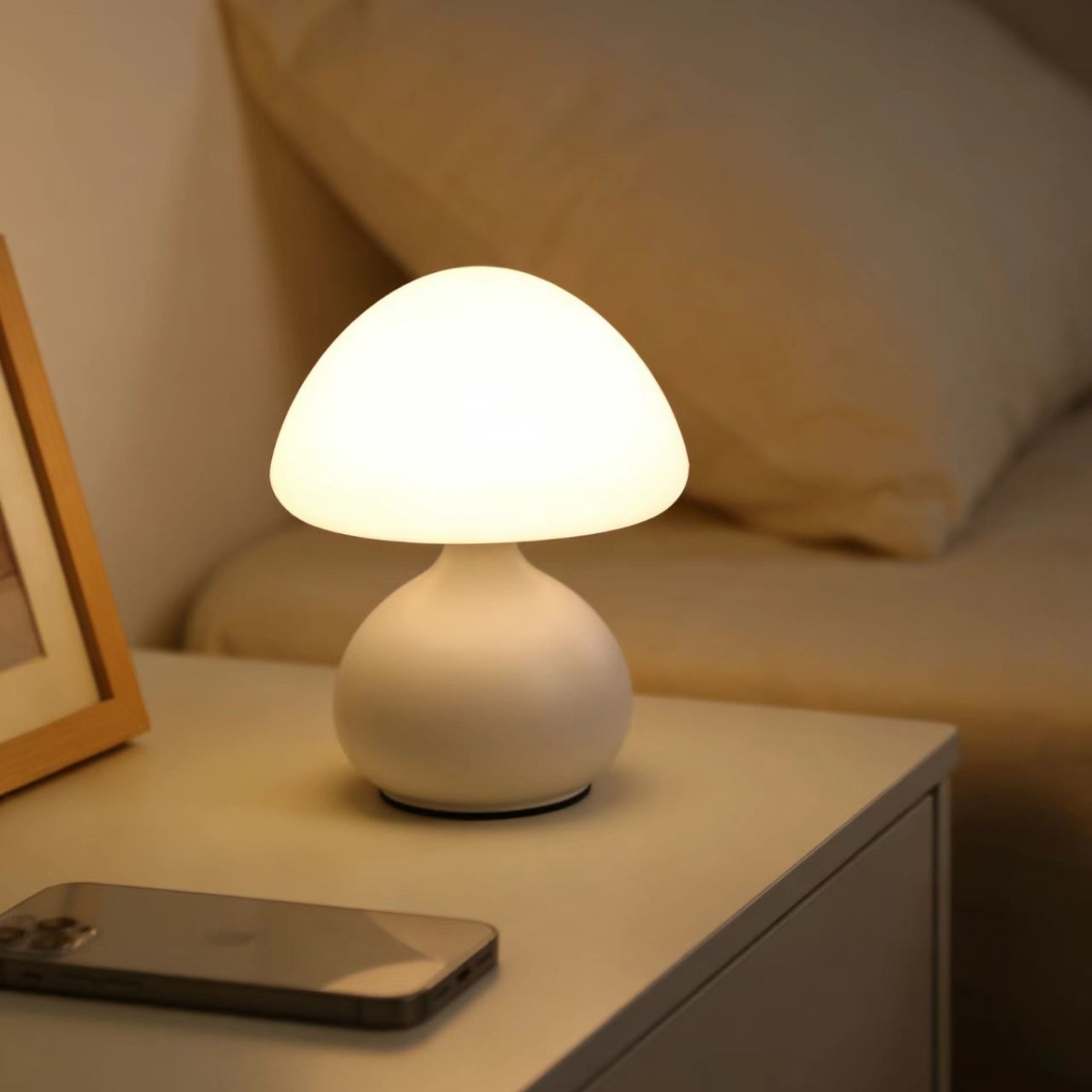 Modern Mushroom Table Lamp with Dimmable Ambient Lighting for Bedroom Home Decor – view 1