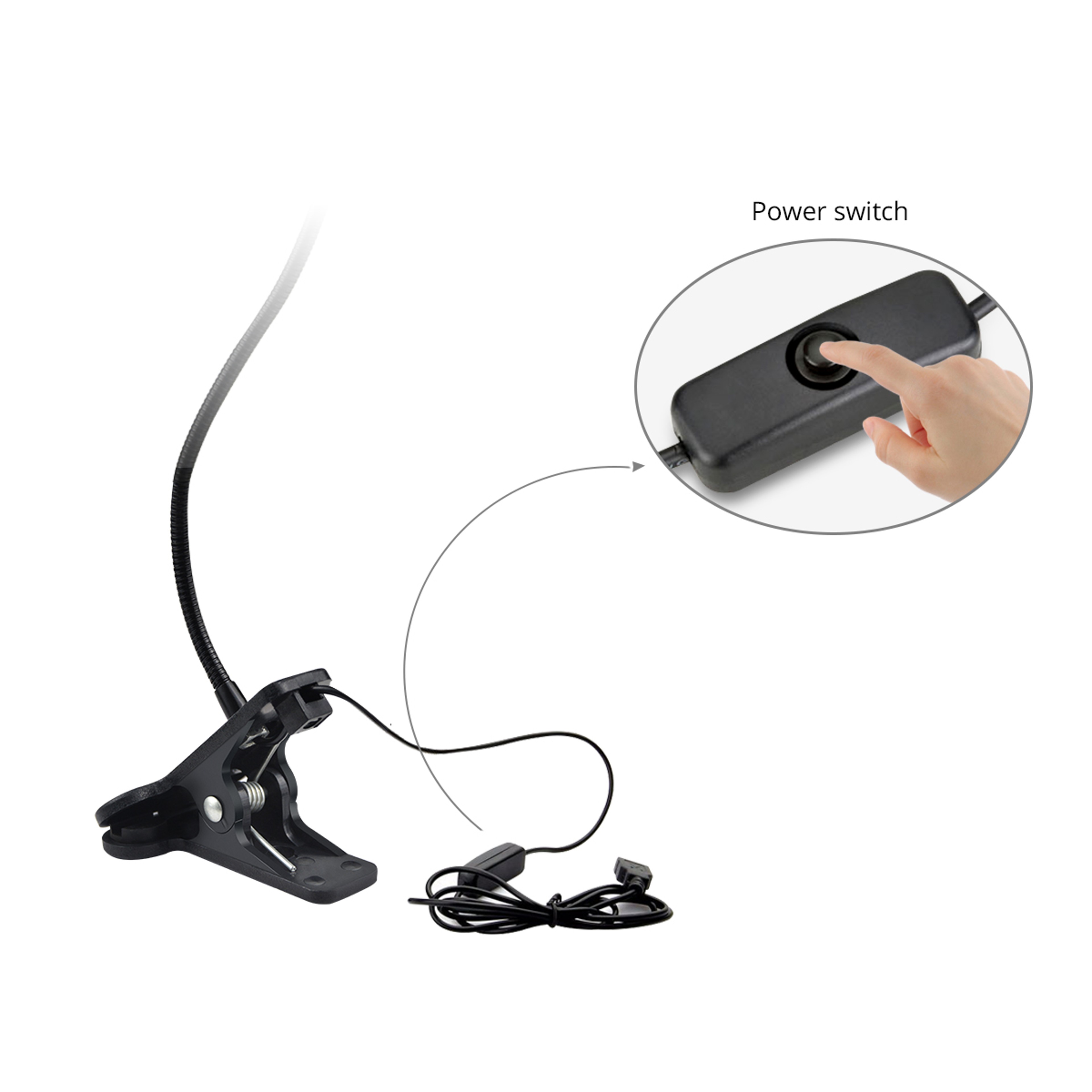 Flexible USB Clip Reading Light Adjustable Bedside Lamp for Study and Reading – view 4
