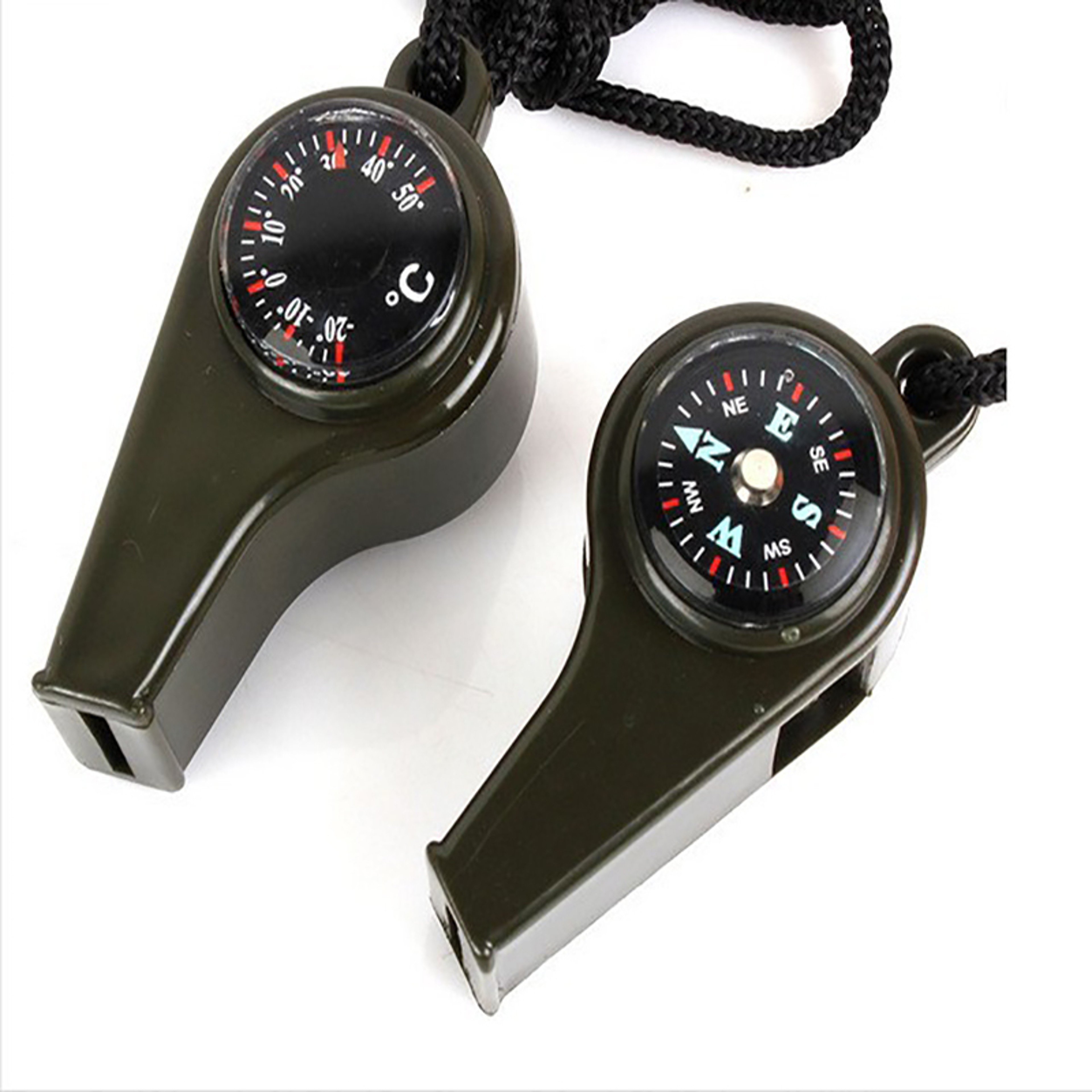 Survival Whistle with Compass and Thermometer for Camping – view 3