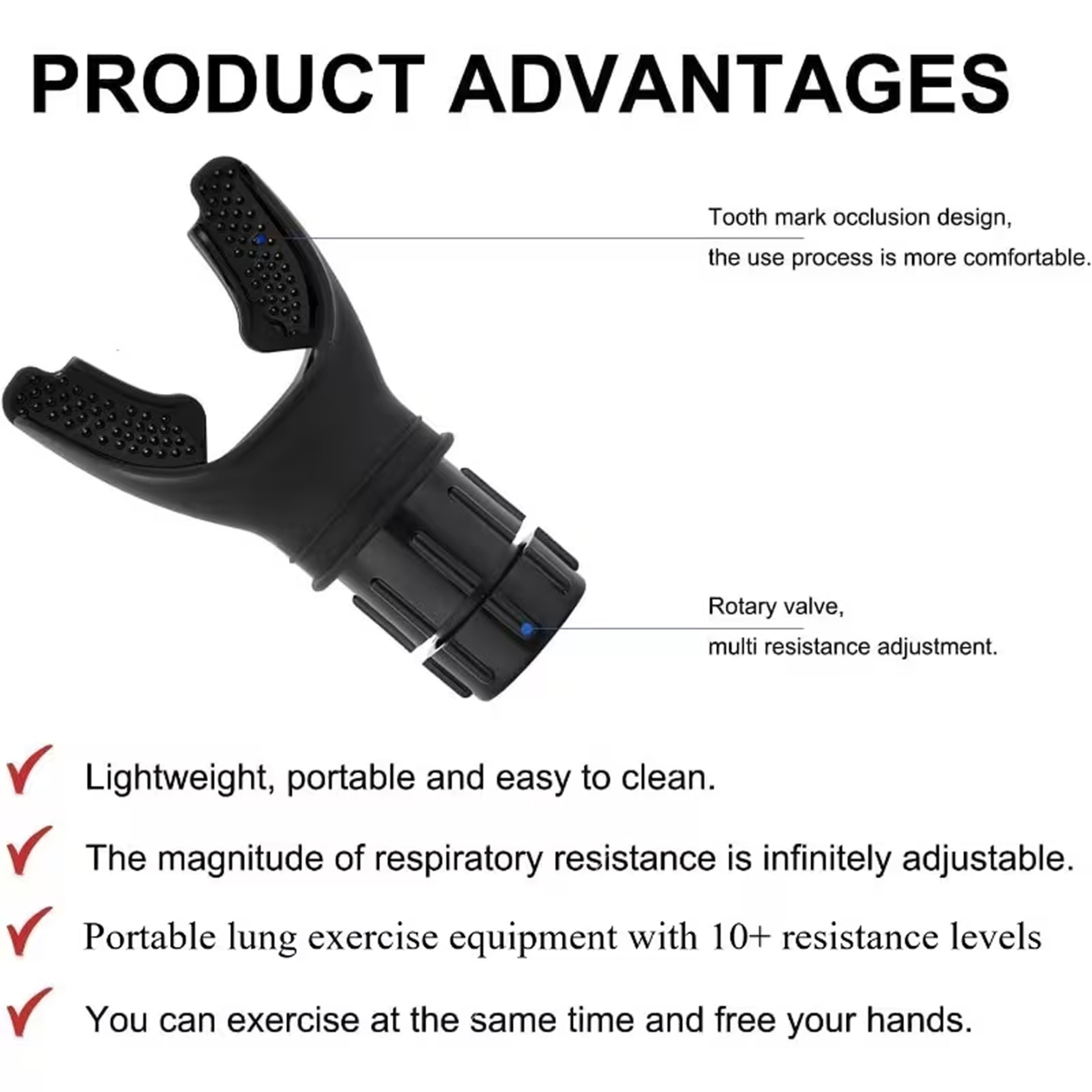 Portable Adjustable Resistance Breathing Trainer For Lung Exercise And Fitness 4