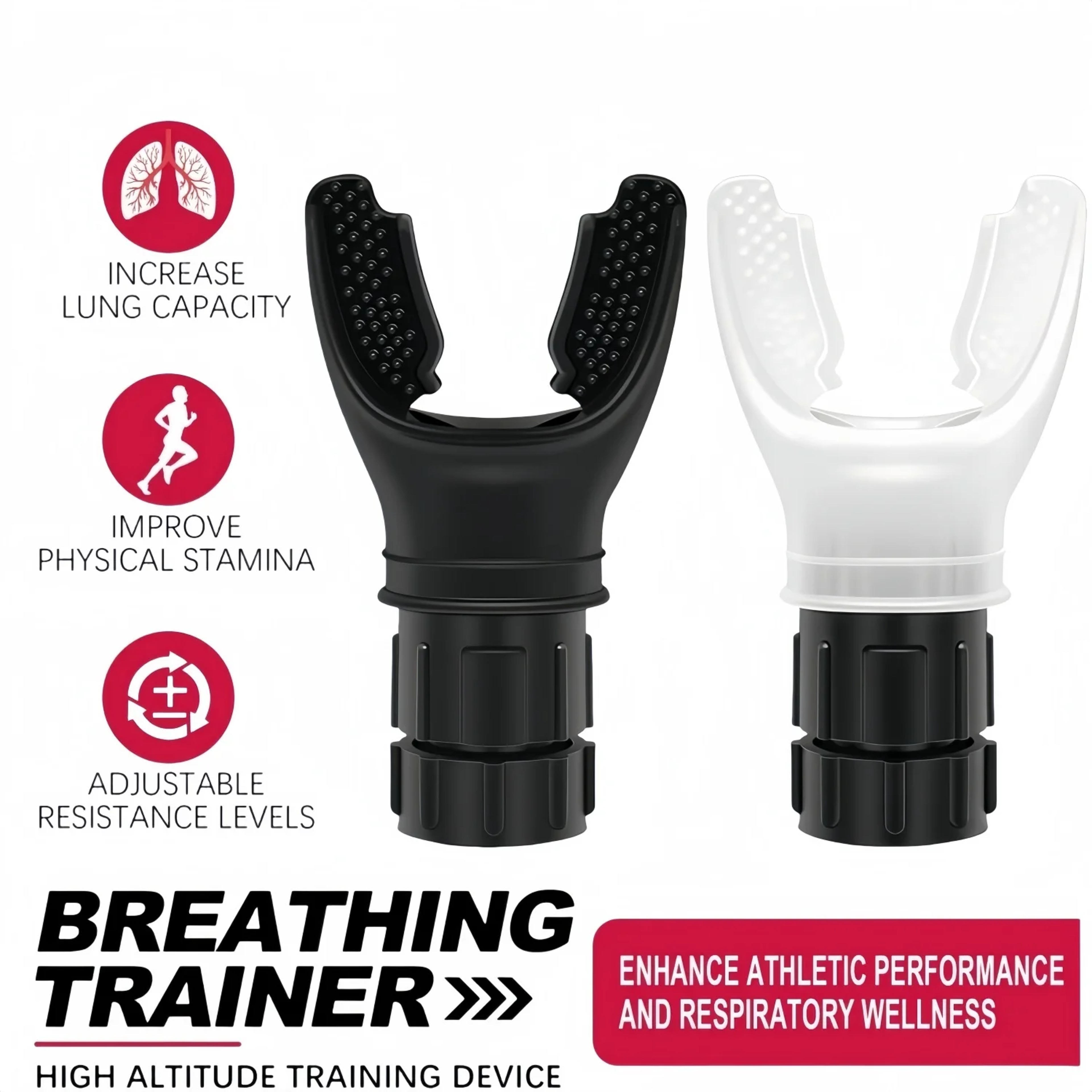 Premium Silicone Breathing Trainer Adjustable Resistance Lung Exercise Device – view 3