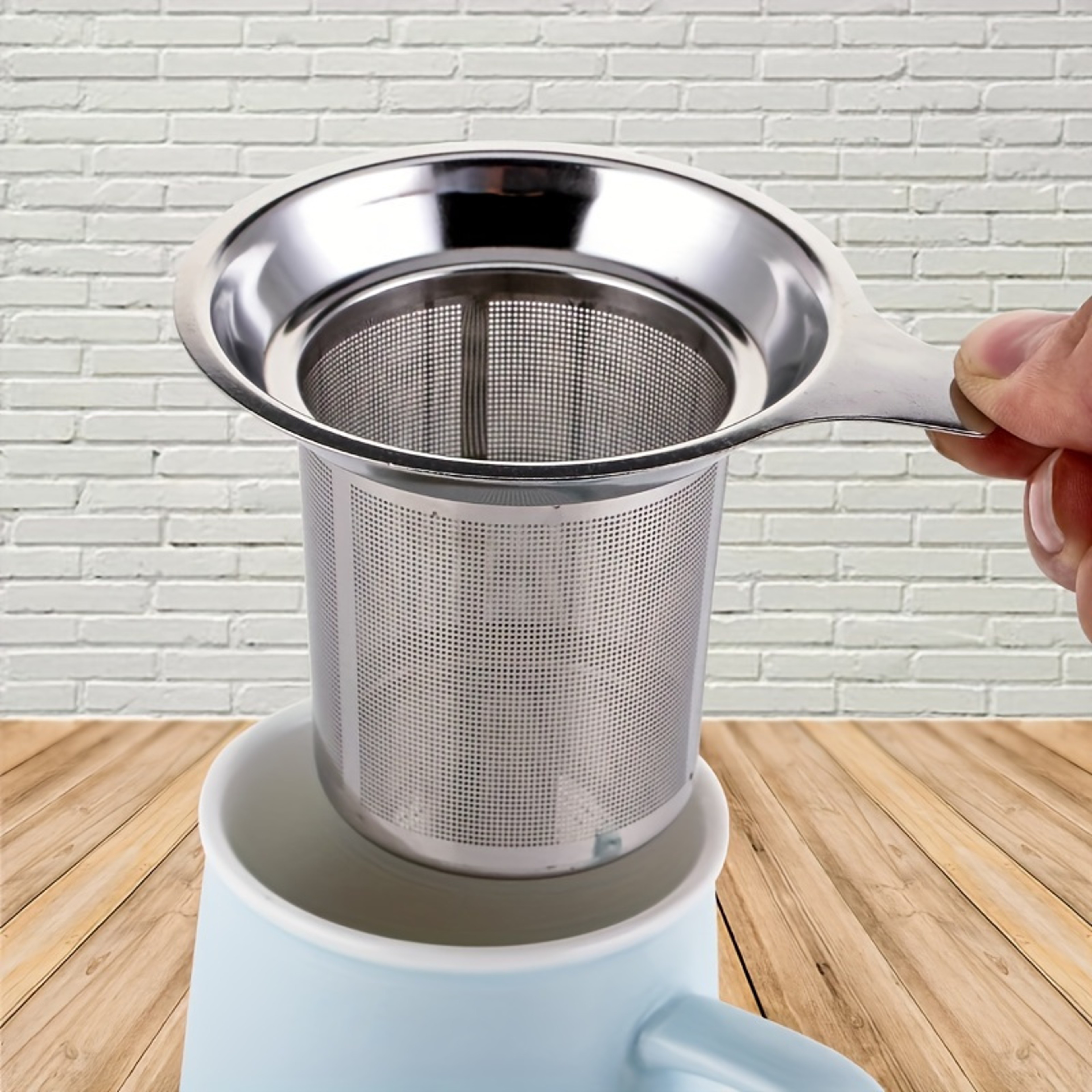 Stainless Steel Tea Strainer Reusable Loose Leaf Tea Infuser for Cup and Kettle – view 1
