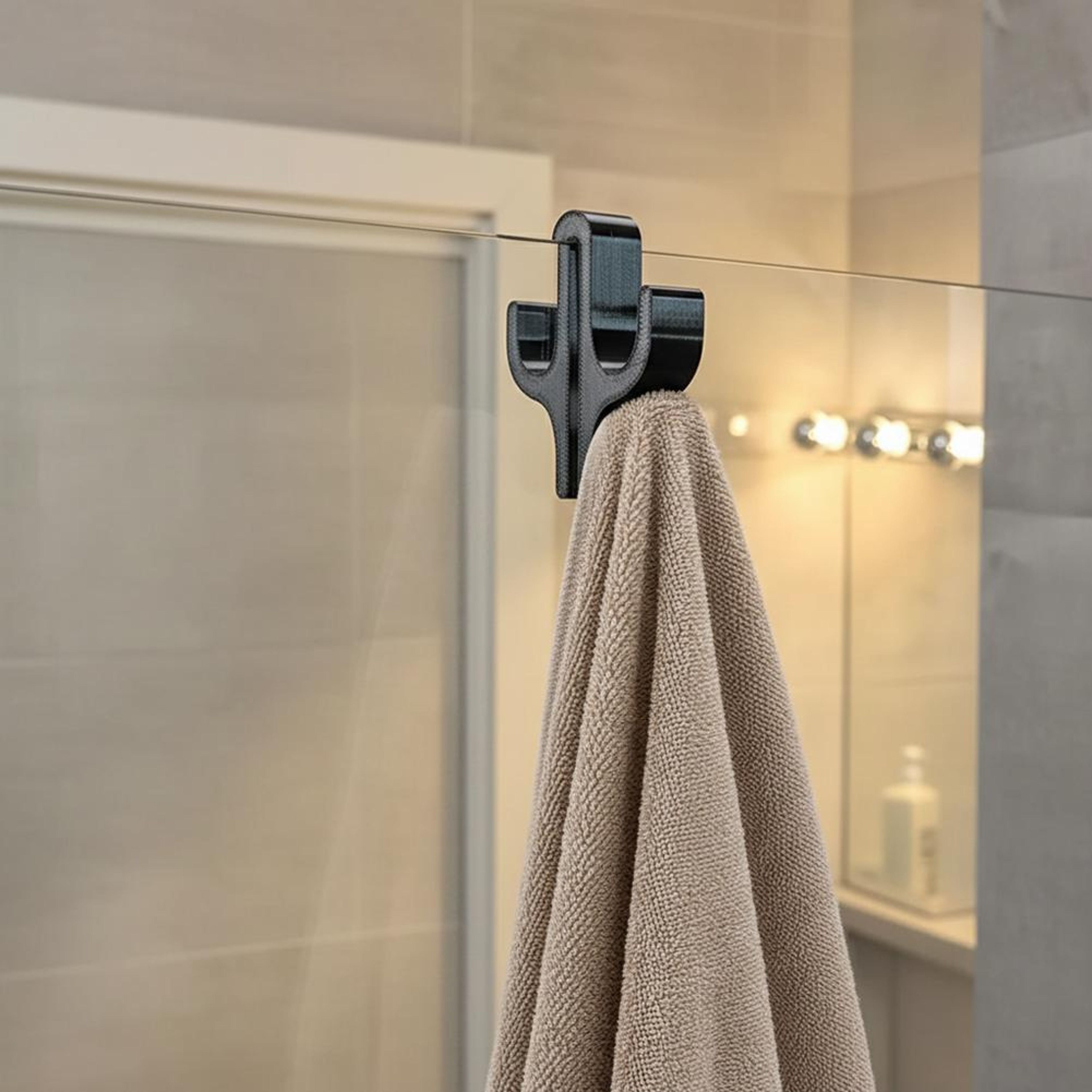 Shower Door Towel Hook 8mm Glass Door Hanger No Drill Bathroom Organizer – view 3