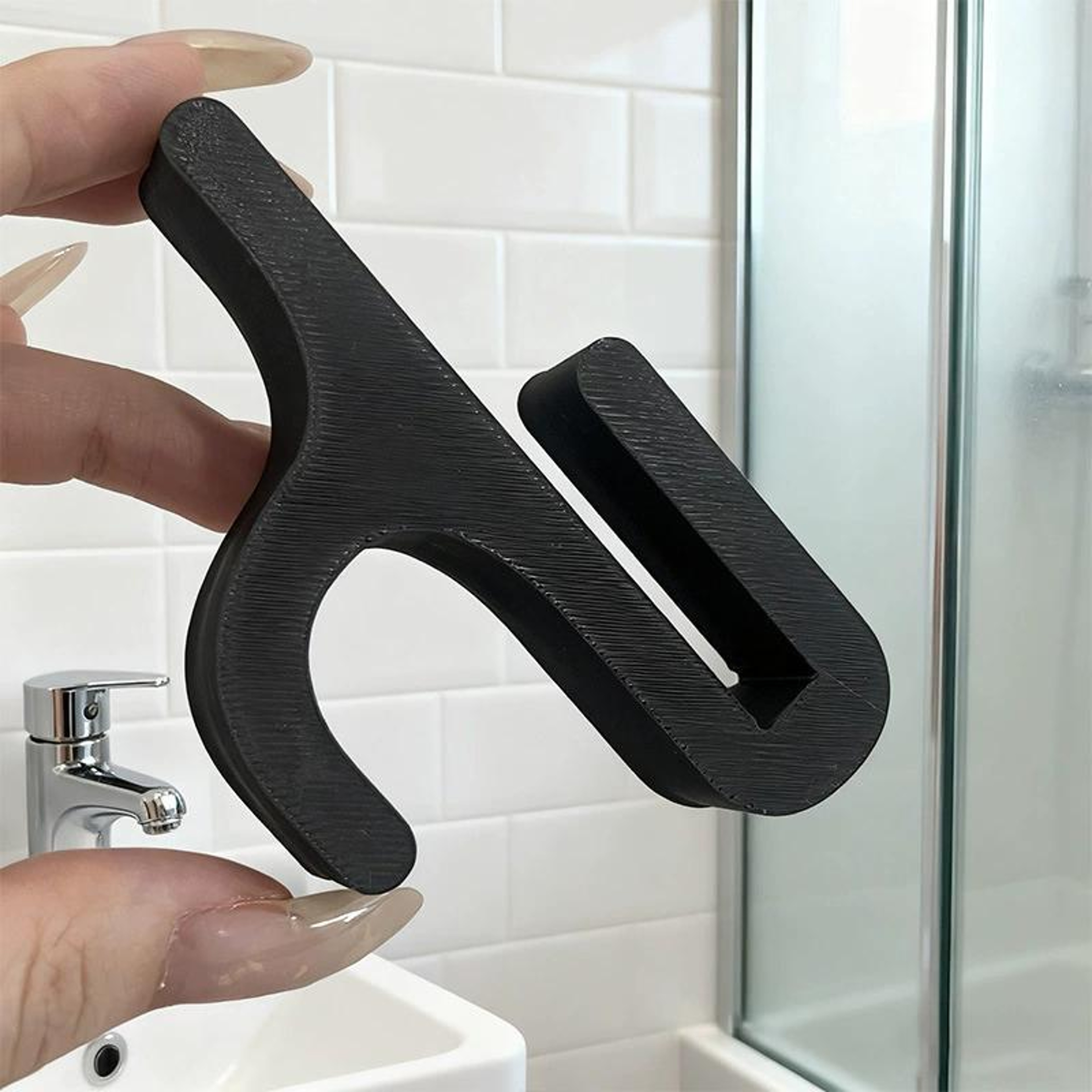 Shower Door Towel Hook 8mm Glass Door Hanger No Drill Bathroom Organizer – view 6