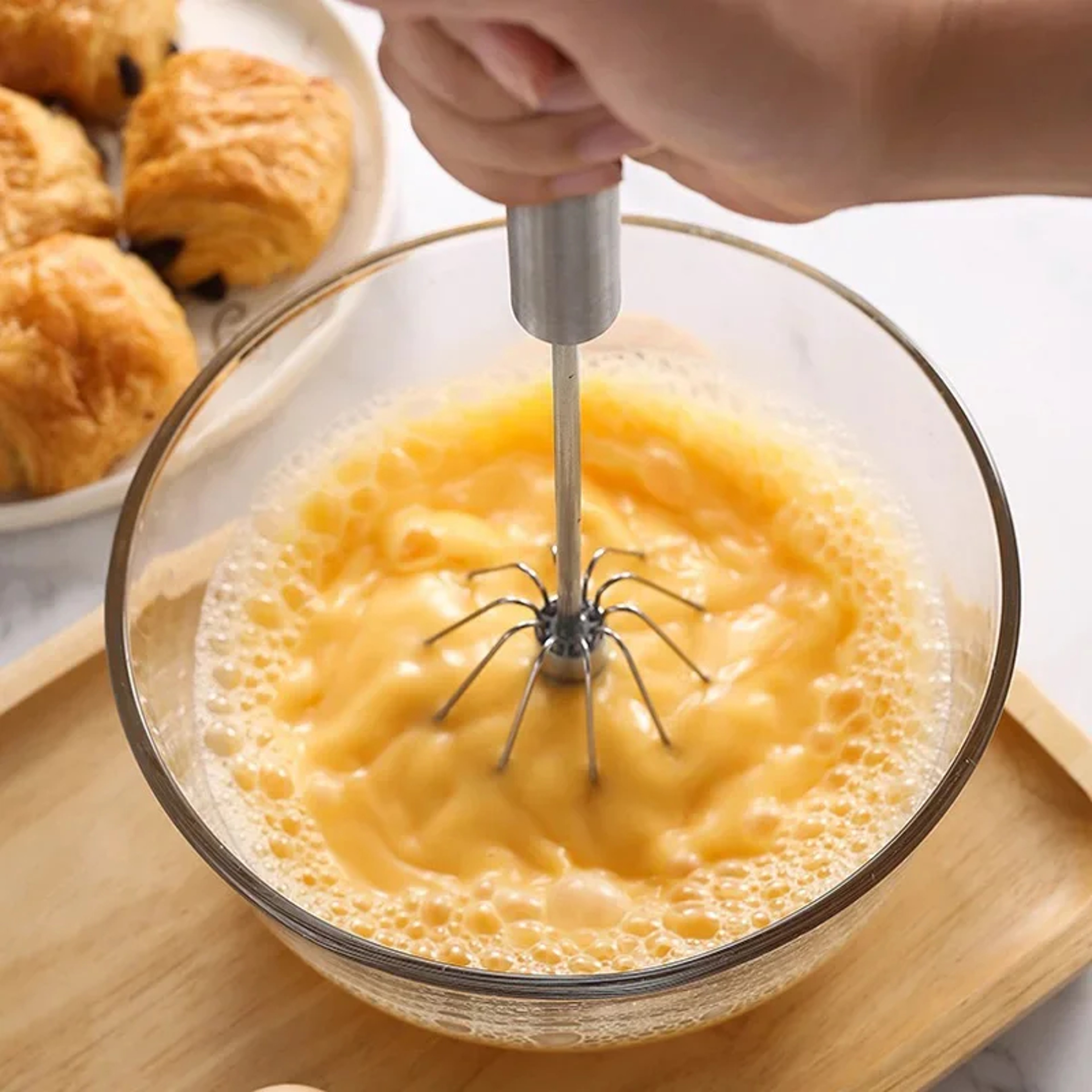 Semi Automatic Manual Egg Beater Handheld Whisk Kitchen Baking Tool For Cream And Cake Mixing 0