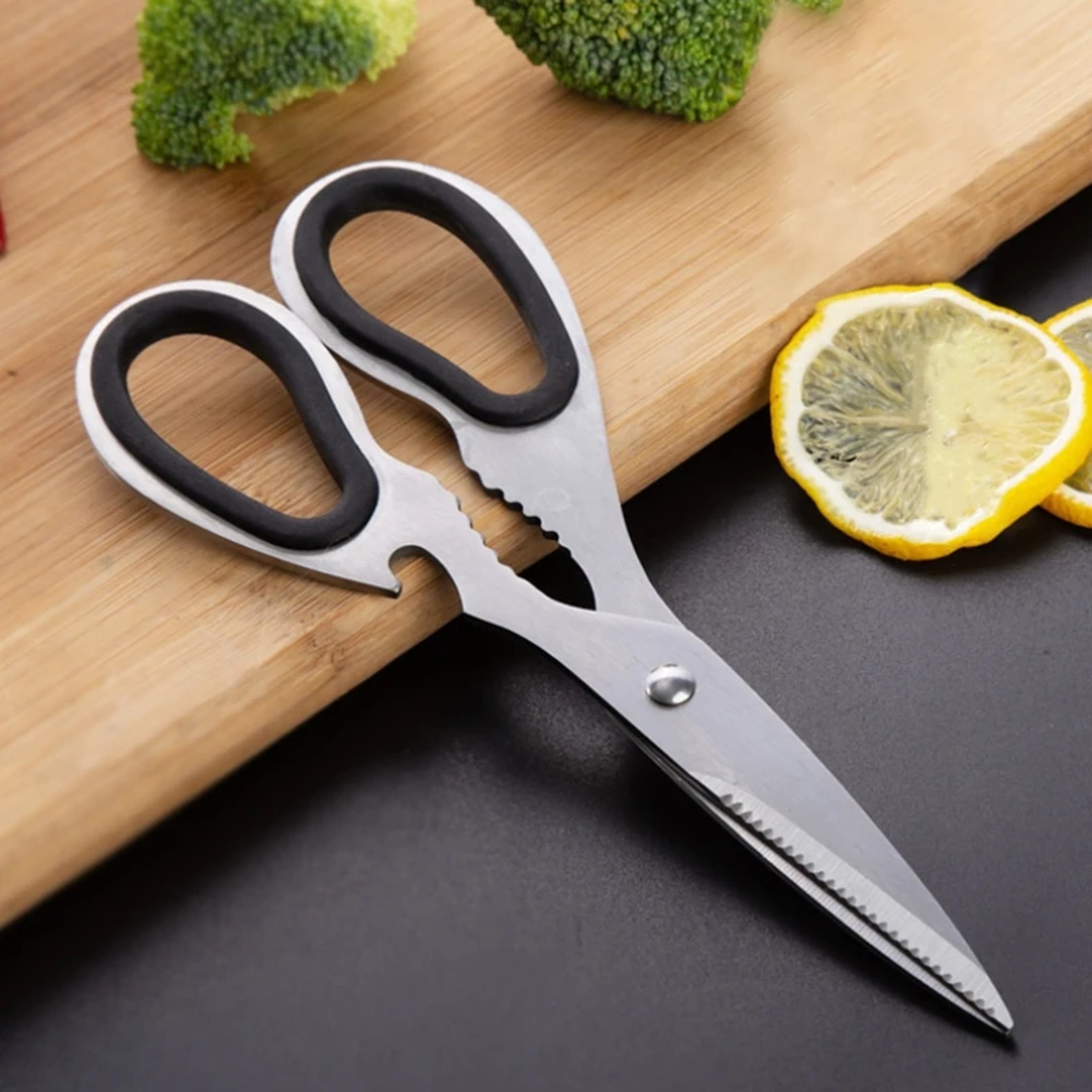 Stainless Steel Kitchen Scissors Multifunctional Chicken Bone Cutter With Bottle Opener – view 1