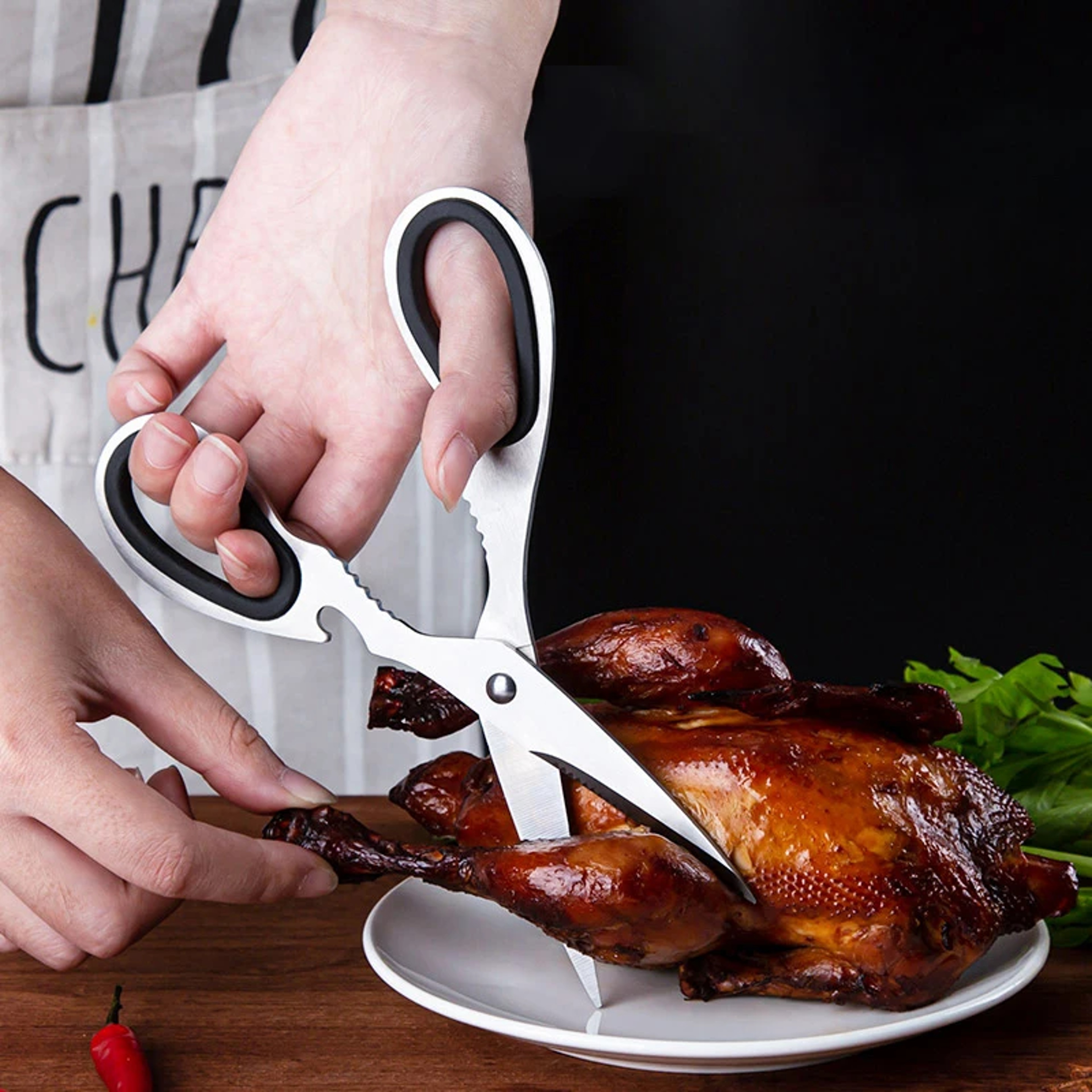 Stainless Steel Kitchen Scissors Multifunctional Chicken Bone Cutter With Bottle Opener – view 3