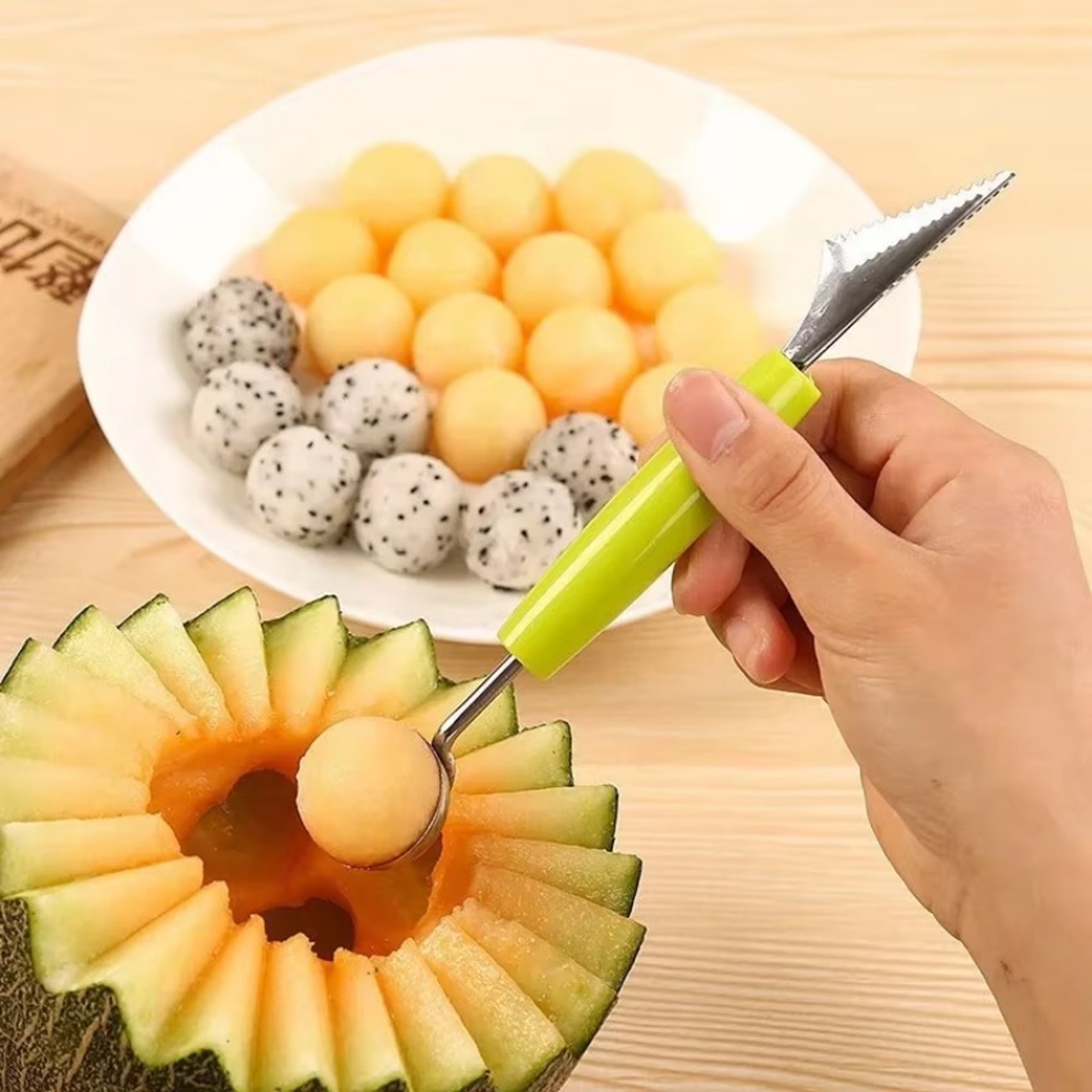 Multifunctional Fruit Slicer Vegetable Cutter and Melon Baller Kitchen Tool – view 4