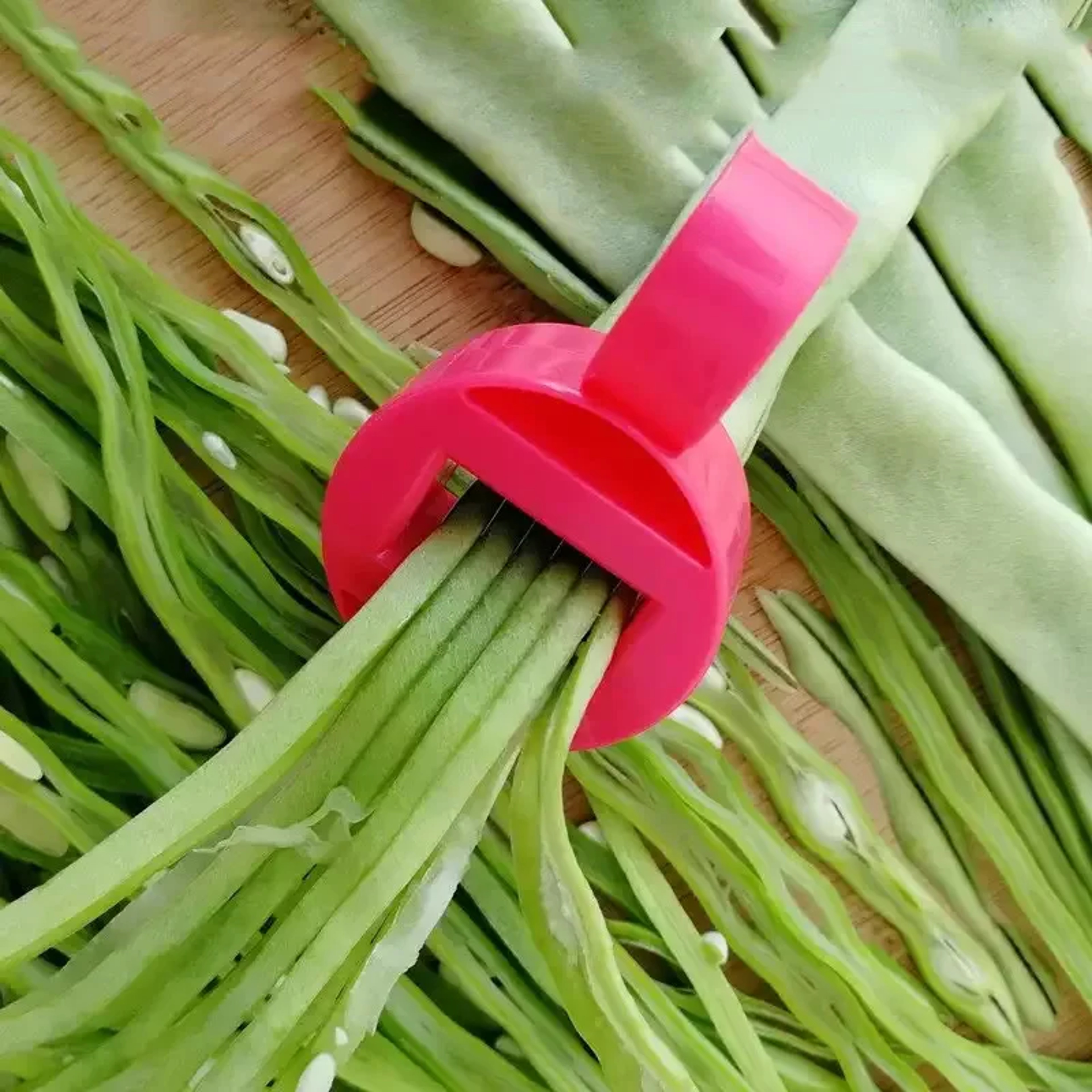 Green Bean Slicer Vegetable Cutter Stringer Kitchen Prep Tool – view 3