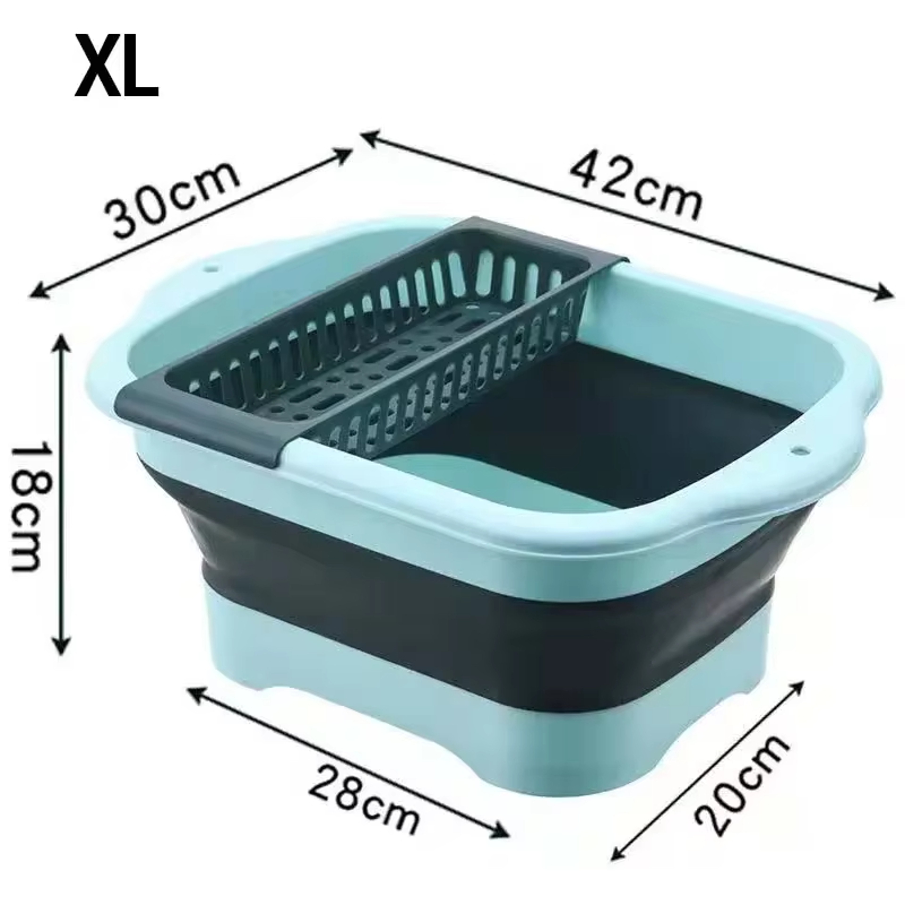 Foldable Colander Silicone Strainer Vegetable Washing Basket Collapsible Kitchen Drainer Green 6