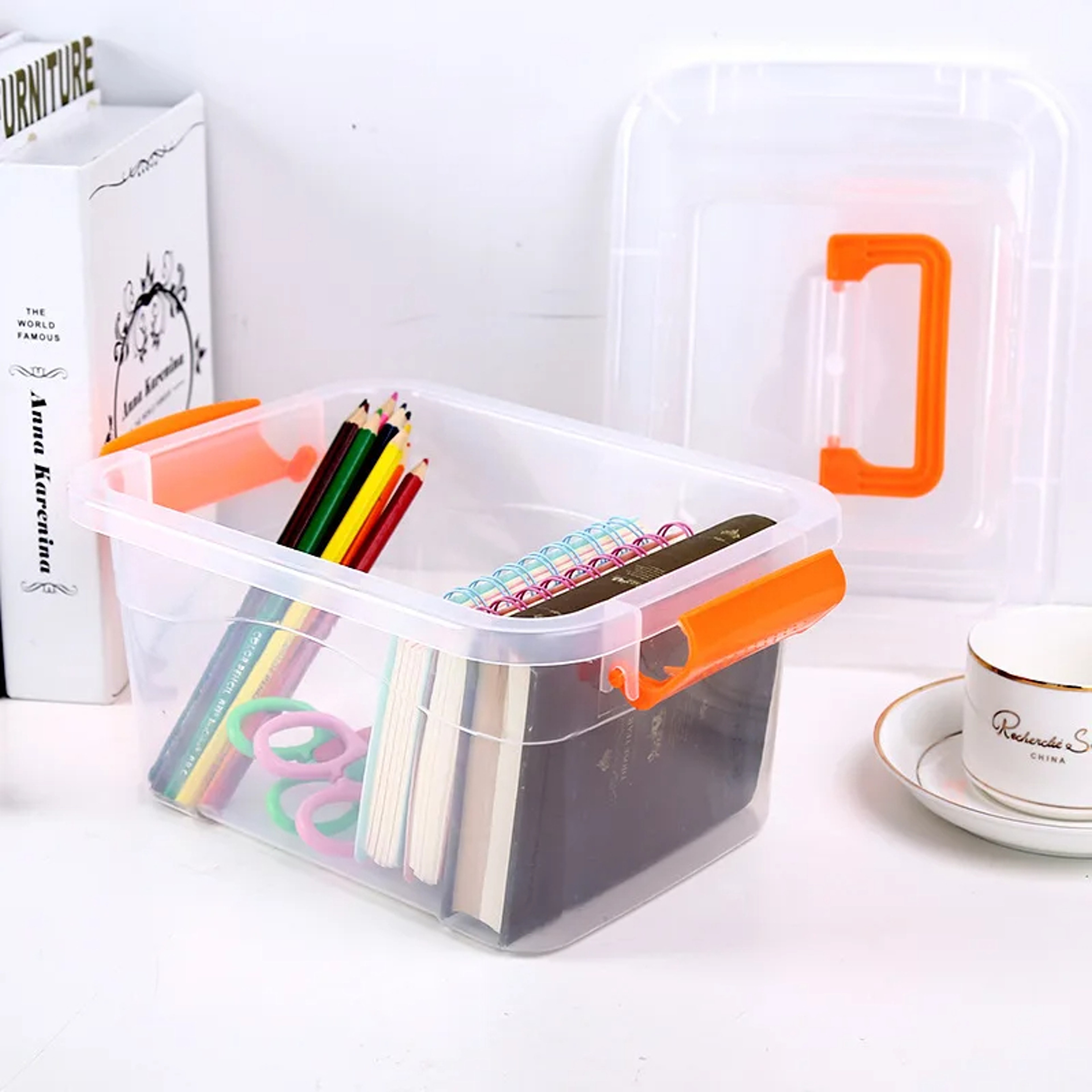 Transparent Storage Box Portable Storage Organizer for Toys Clothes Snacks and Home Organization – view 3