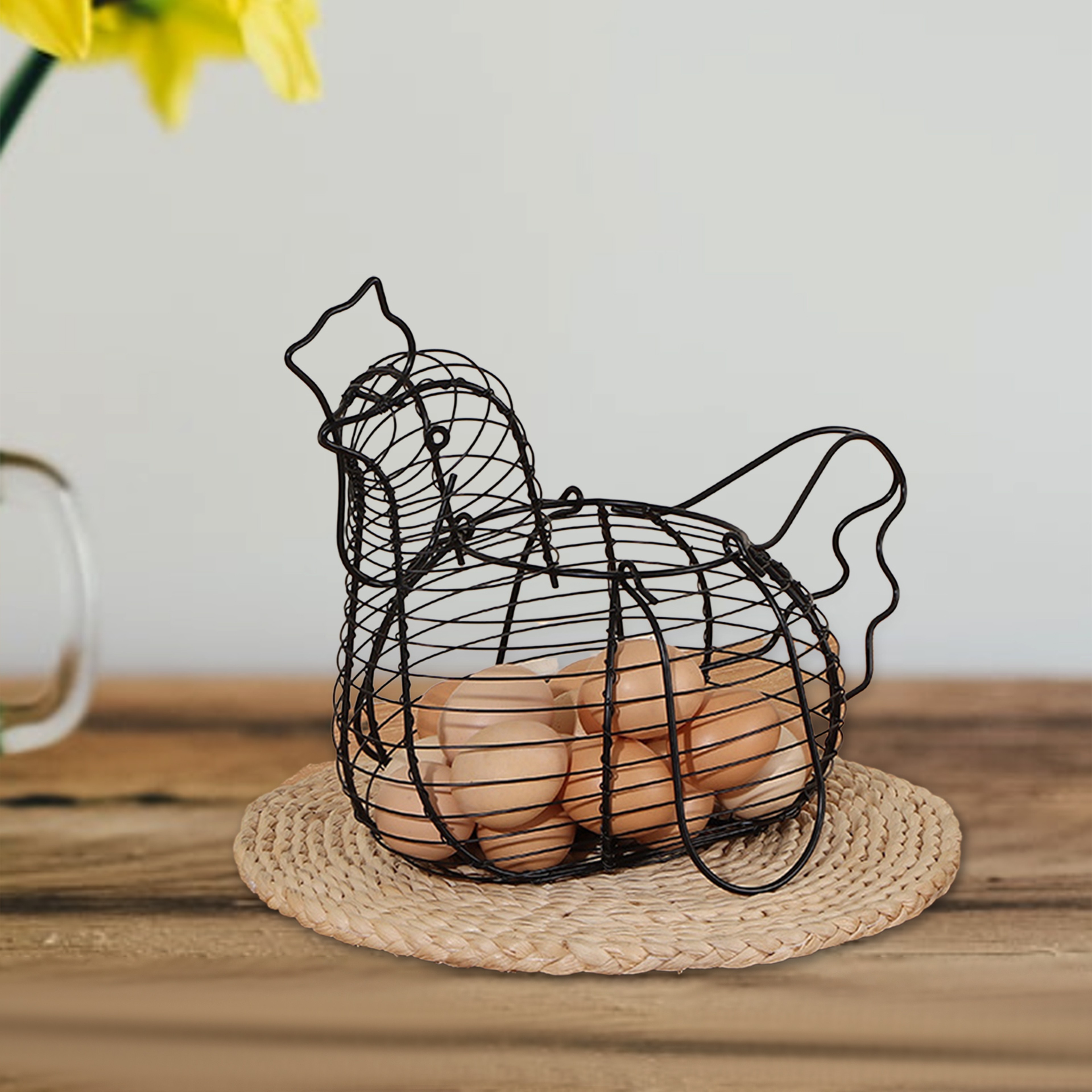 Metal Chicken Egg Basket Kitchen Storage Organizer Fruit Vegetable Countertop Holder 0