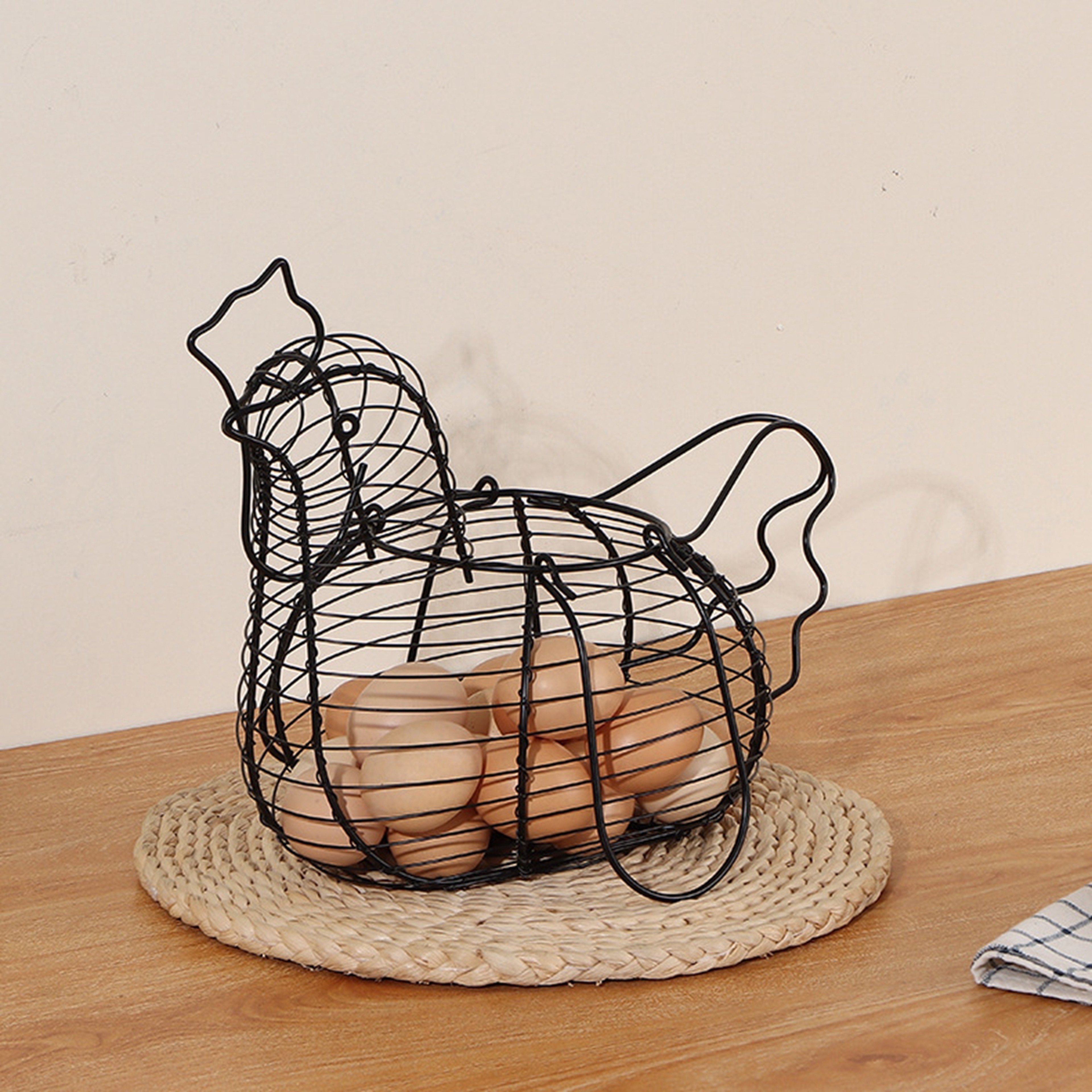 Metal Chicken Egg Basket Kitchen Storage Organizer Fruit Vegetable Countertop Holder 3