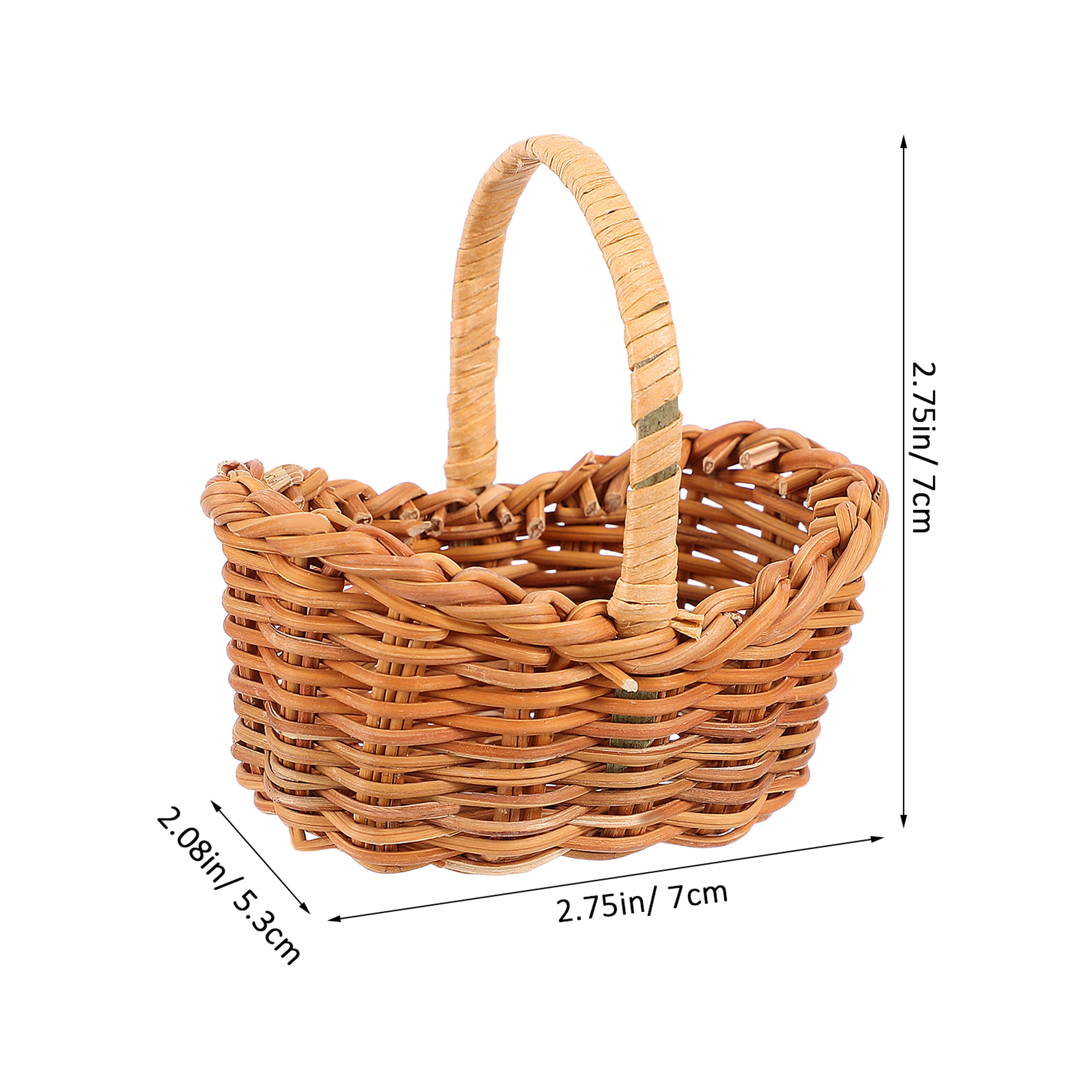 Mini Woven Basket Set with Handles for Flower Decor and Storage – view 4