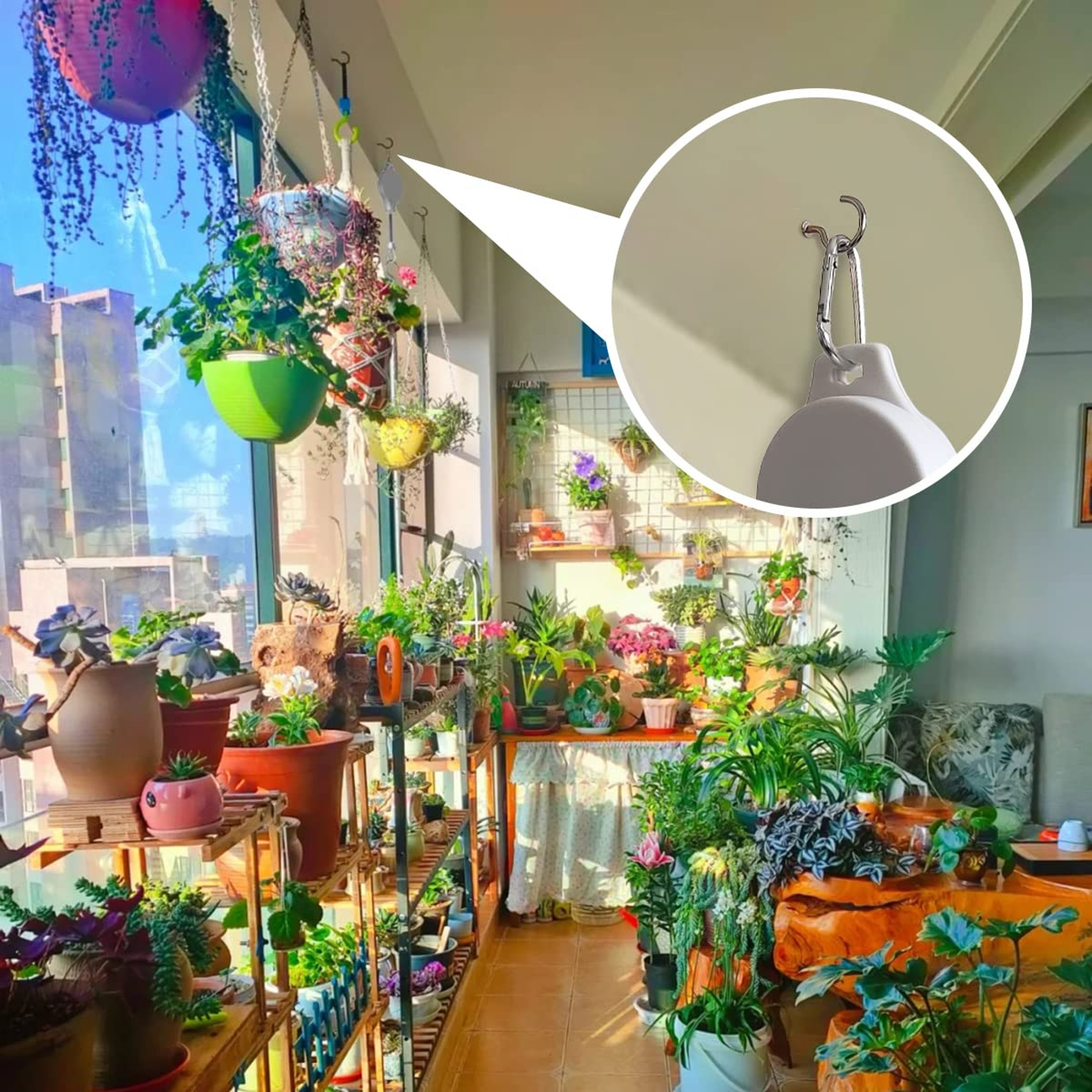 Retractable Plant Pulley Adjustable Hanging Plant Holder for Easy Watering and Display – view 5