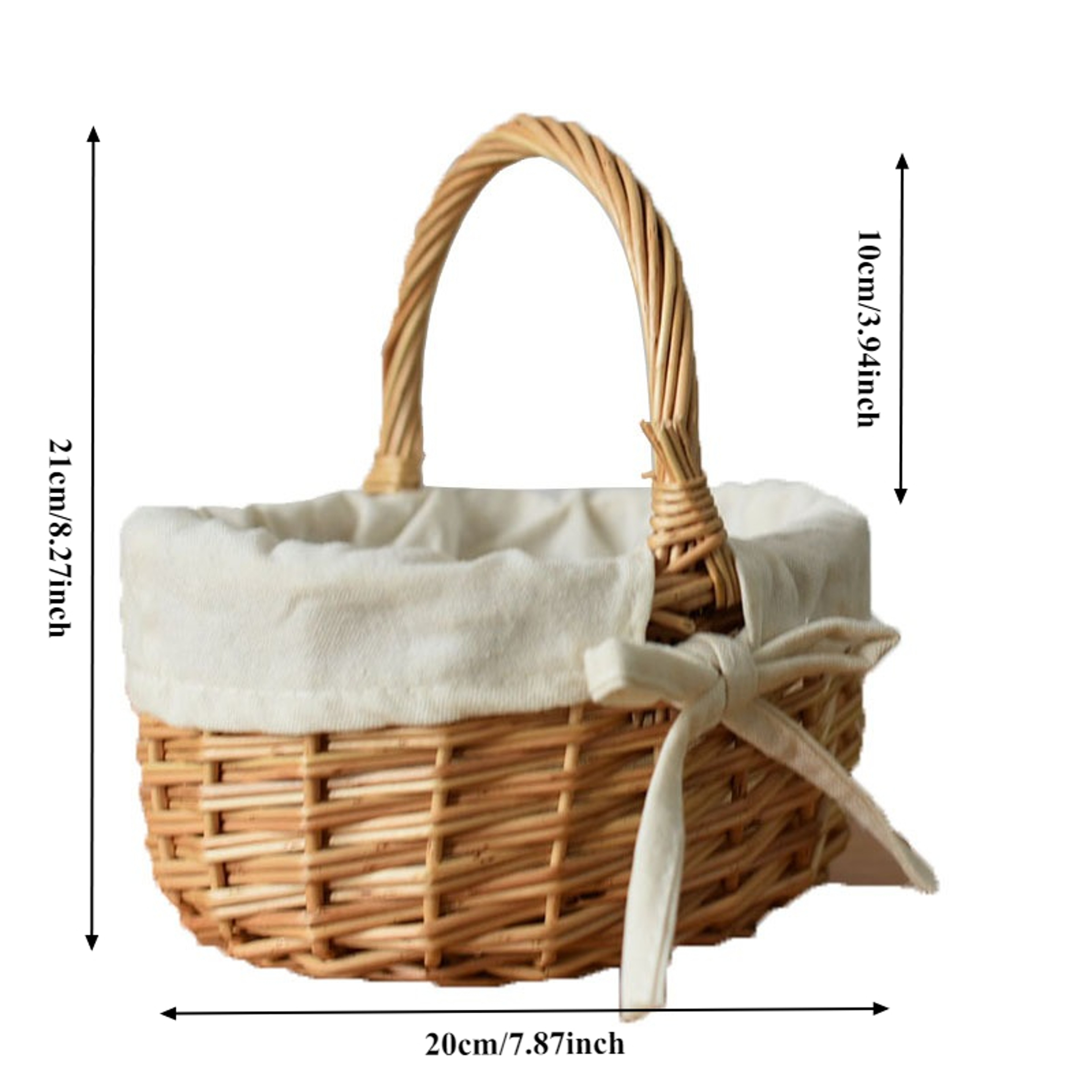 Handmade Willow Easter Basket Natural Wicker Basket With Handle For Egg Hunts And Spring Decor 5
