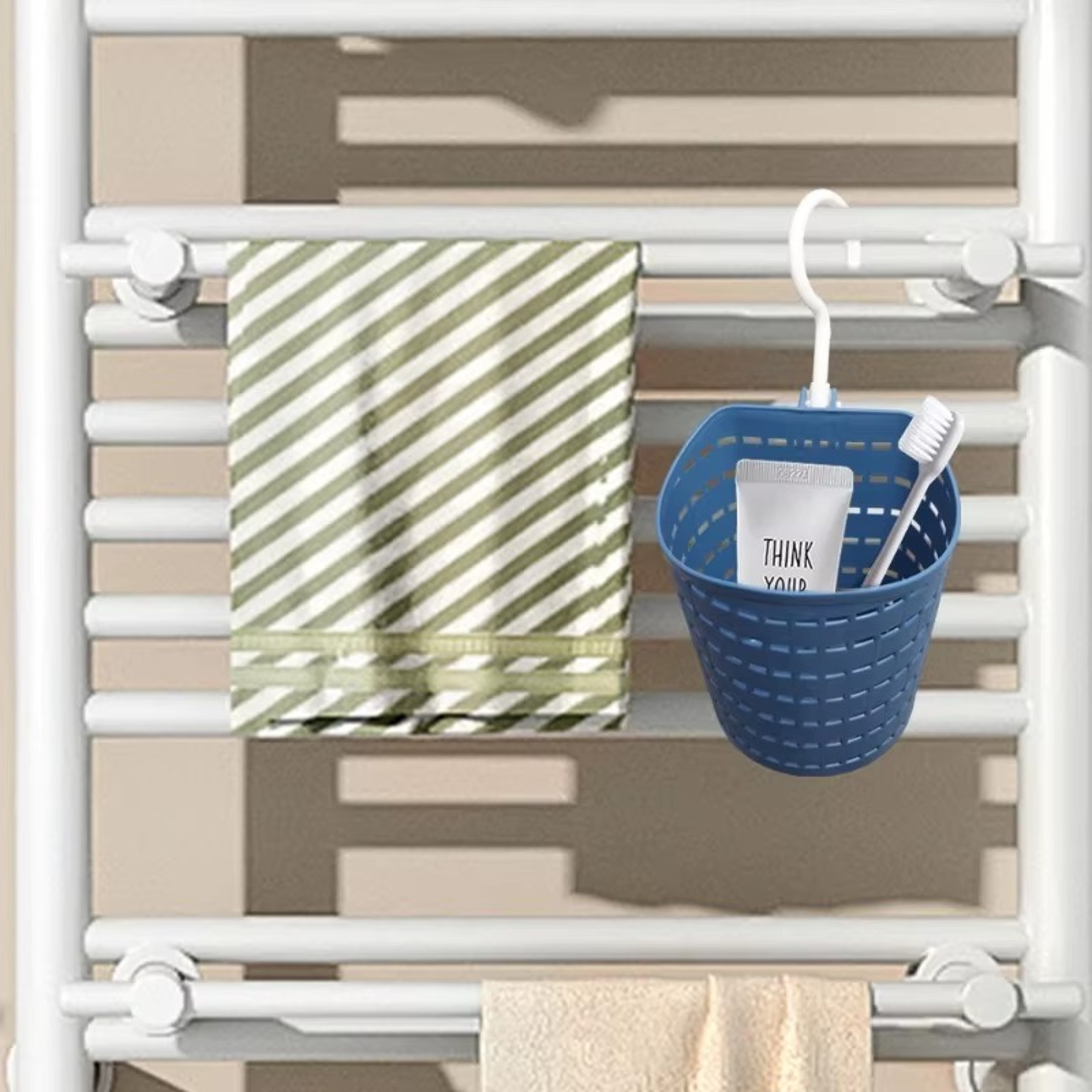 Hanging Storage Basket With Hook For Kitchen Bathroom Space Saving Organization 4