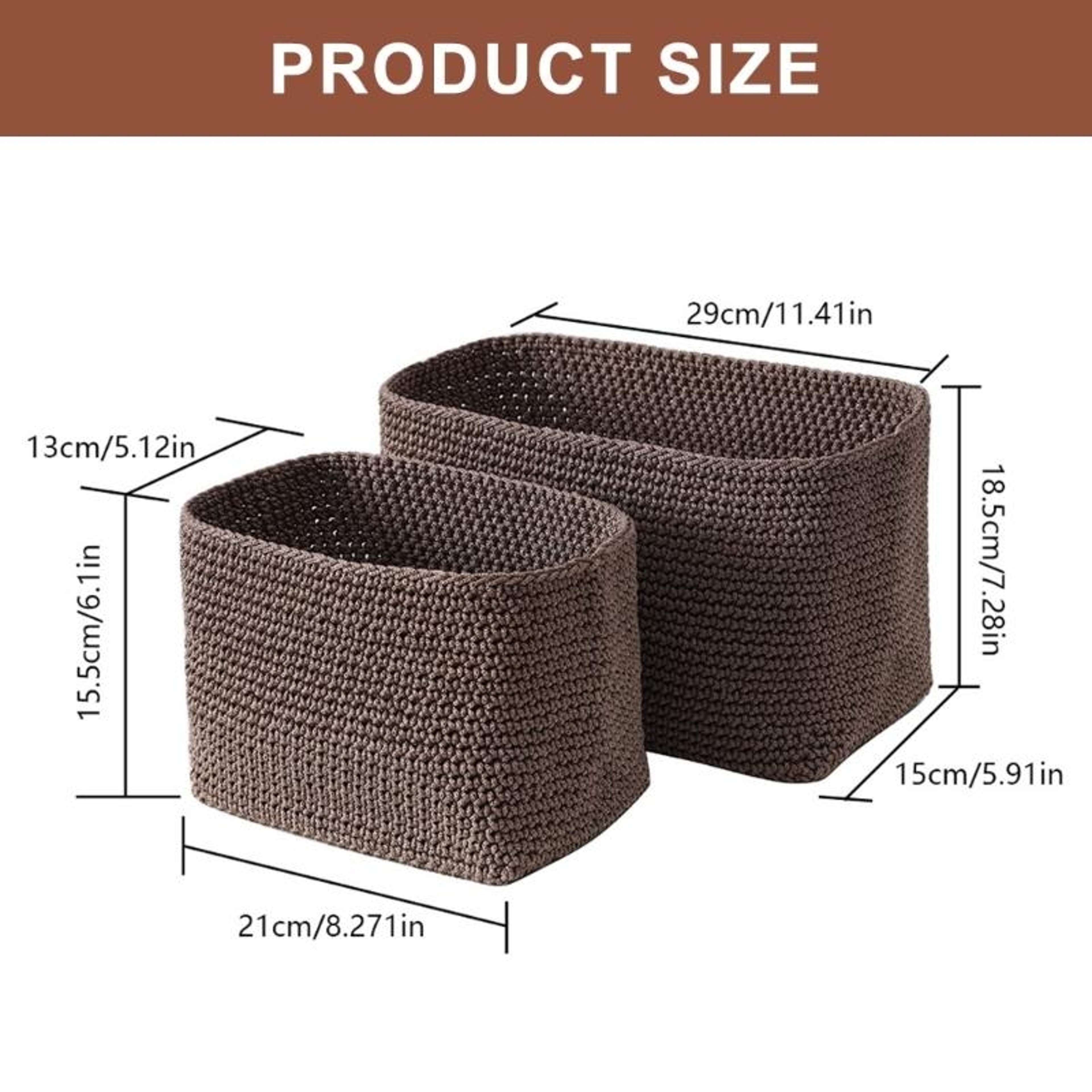 Woven Storage Basket Bins Decorative Shelf Organizer Baskets For Home Organization 5