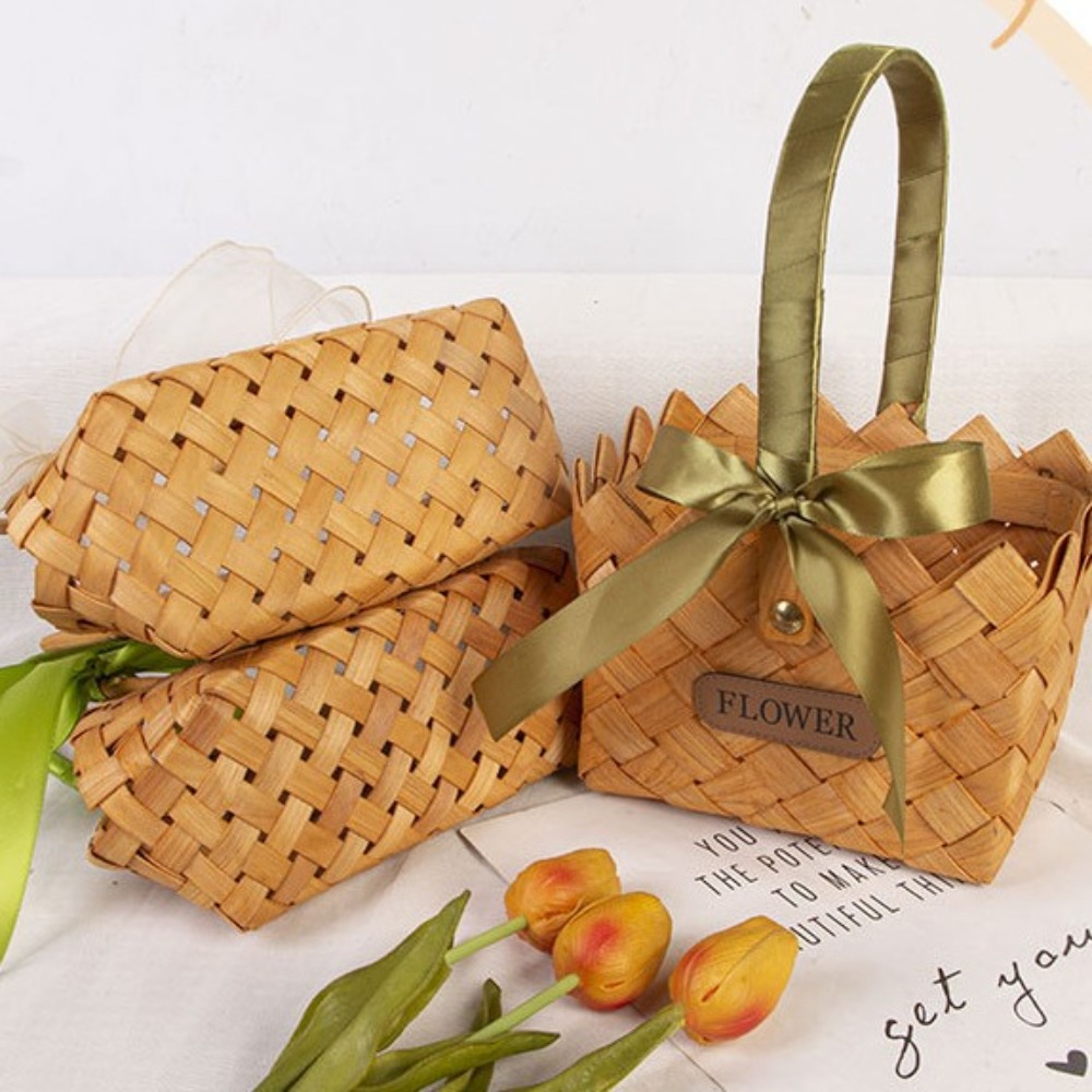 Handmade Foldable Storage Basket Decorative Plant Pot Holder Home Organizer – view 2