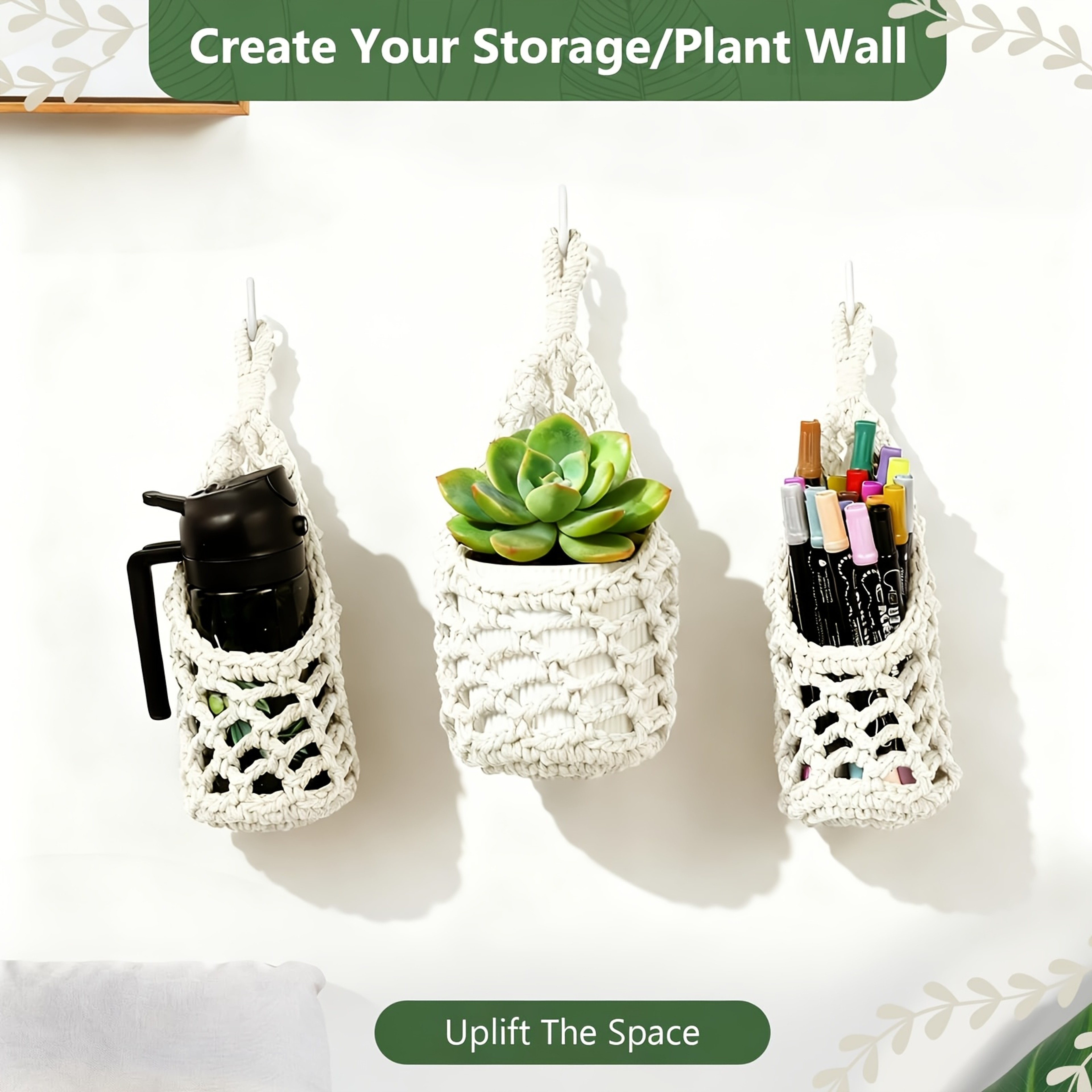 Product Name Macrame Plant Hanger Boho Wall Decor Hanging Plant Holder for Pots – view 3