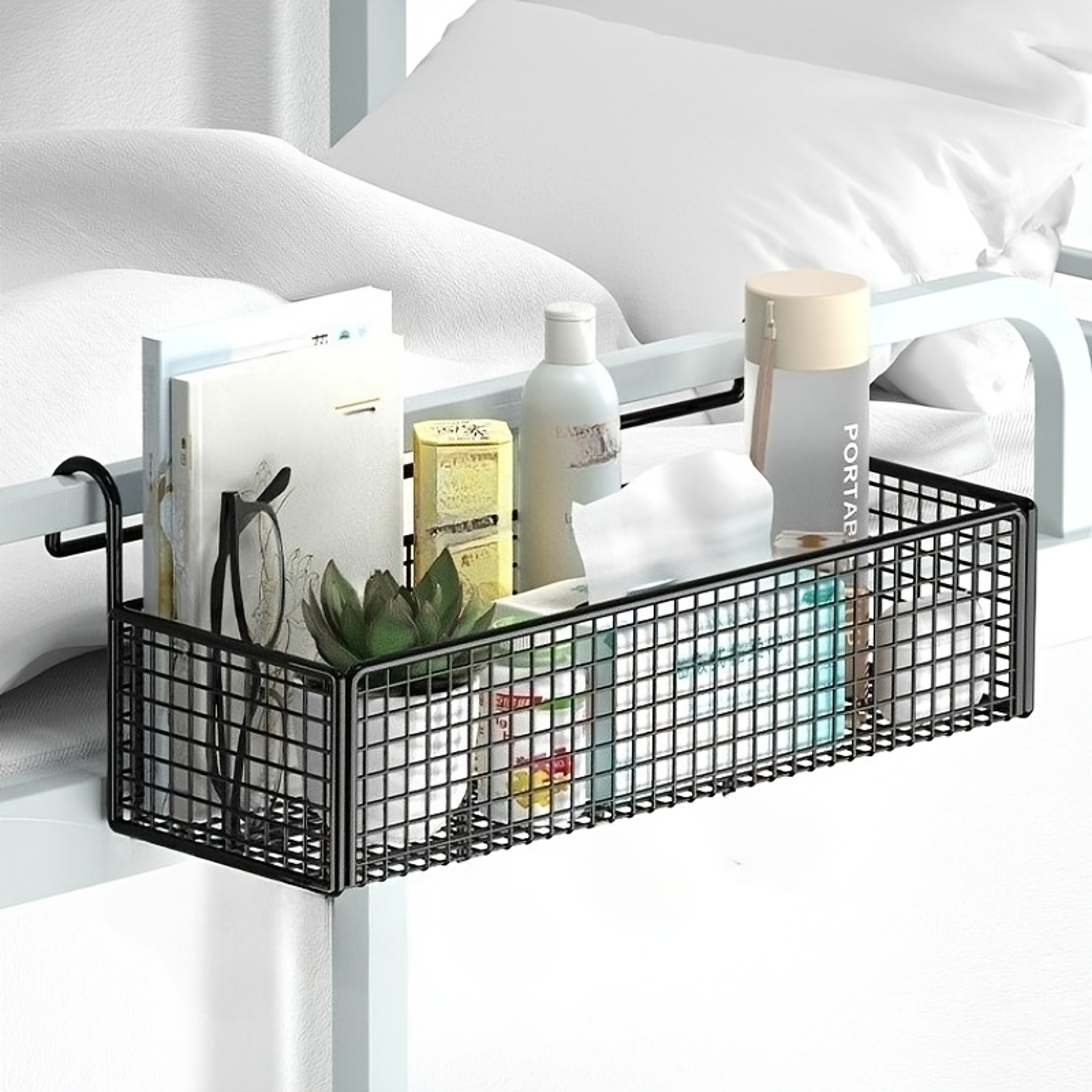 Bedside Storage Rack Space Saving Plastic Organizer Shelf For Dorm Rooms 2